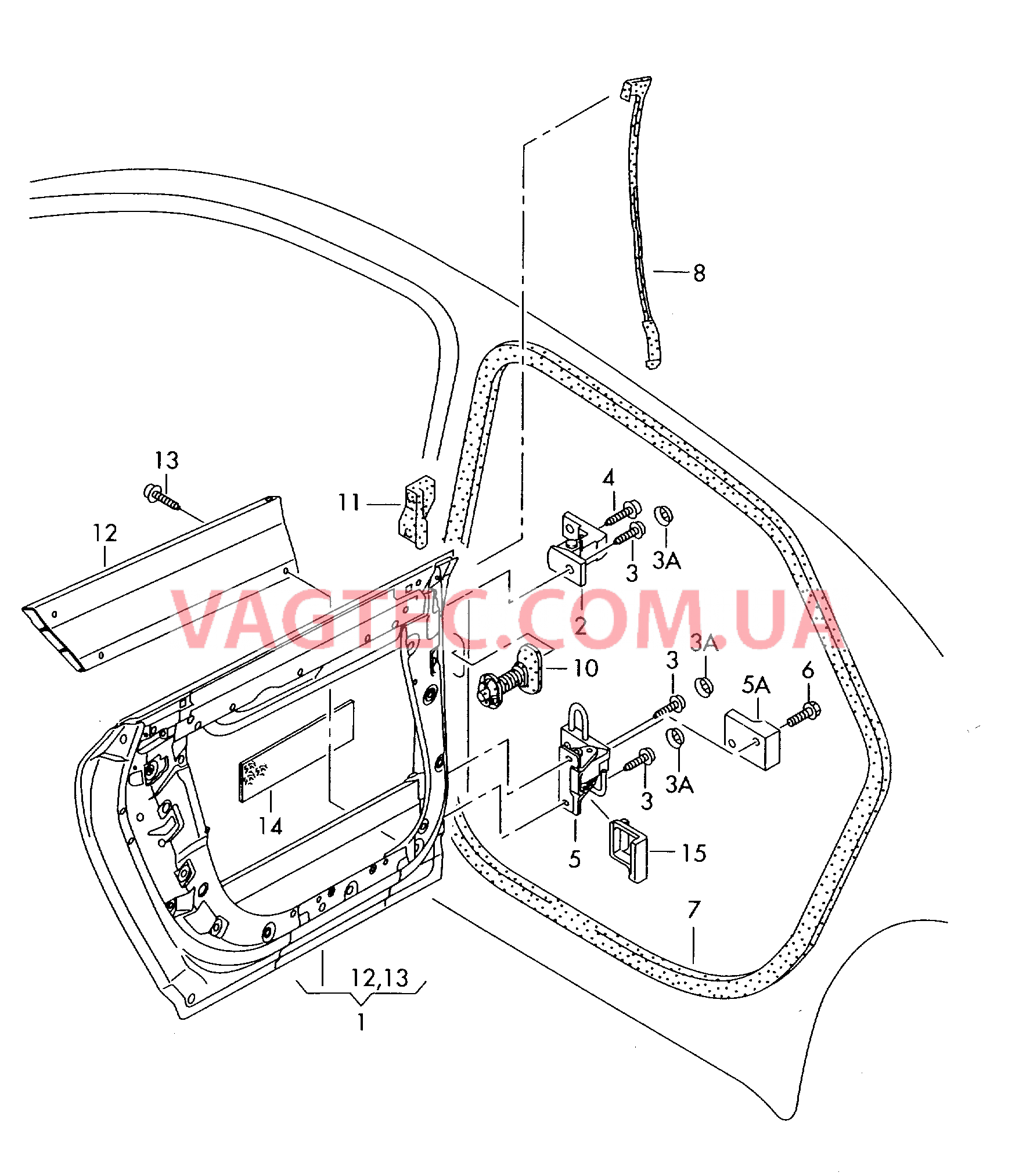 Двери Петля двери Уплотнитель двери  для AUDI A8Q 2005