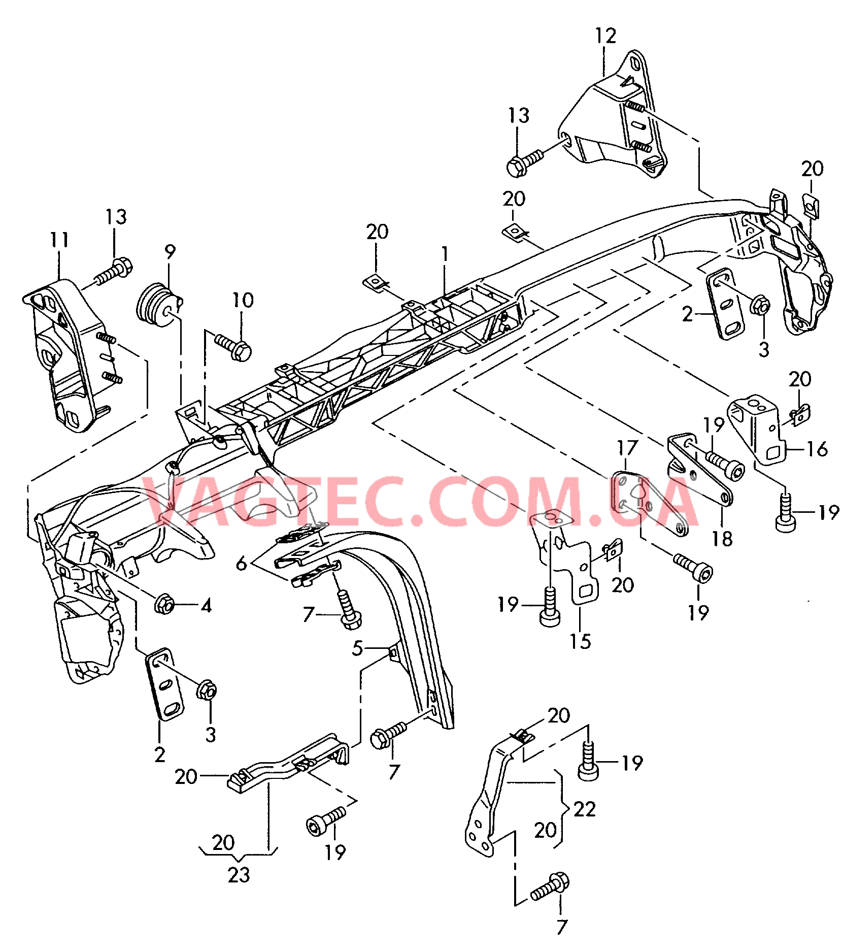 Поперечина передней панели  для AUDI A8Q 2003-1