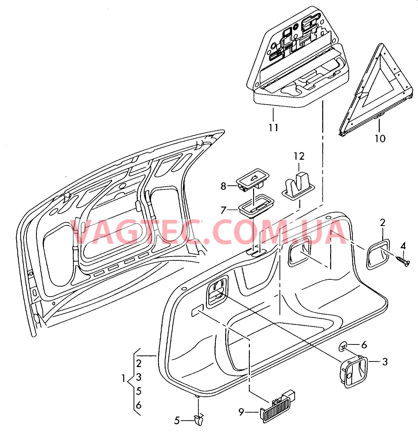 Облицовка крышки багаж. отсека  для AUDI A8Q 2003-1