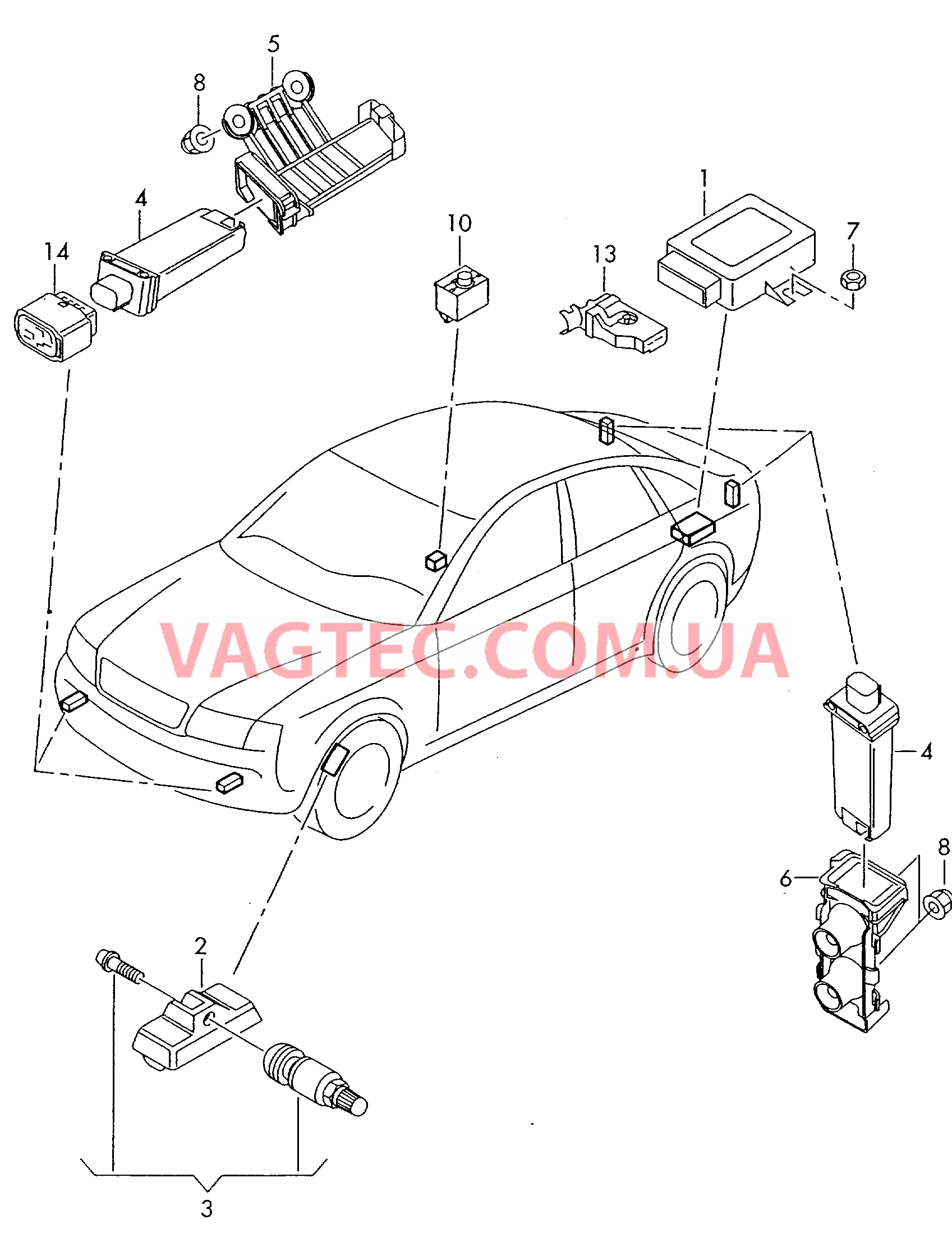 Cист. контр.давл.возд. в шинах  для AUDI A8Q 2006