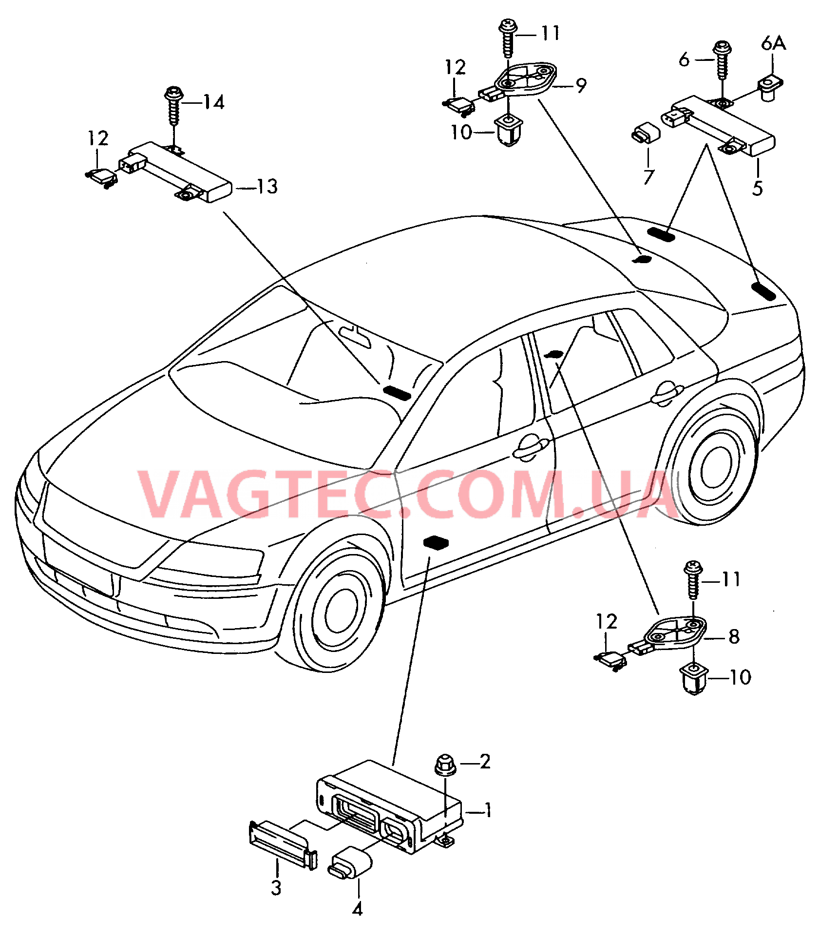 БУ системы санкционирования доступа и пуска двигателя  для AUDI A8Q 2005