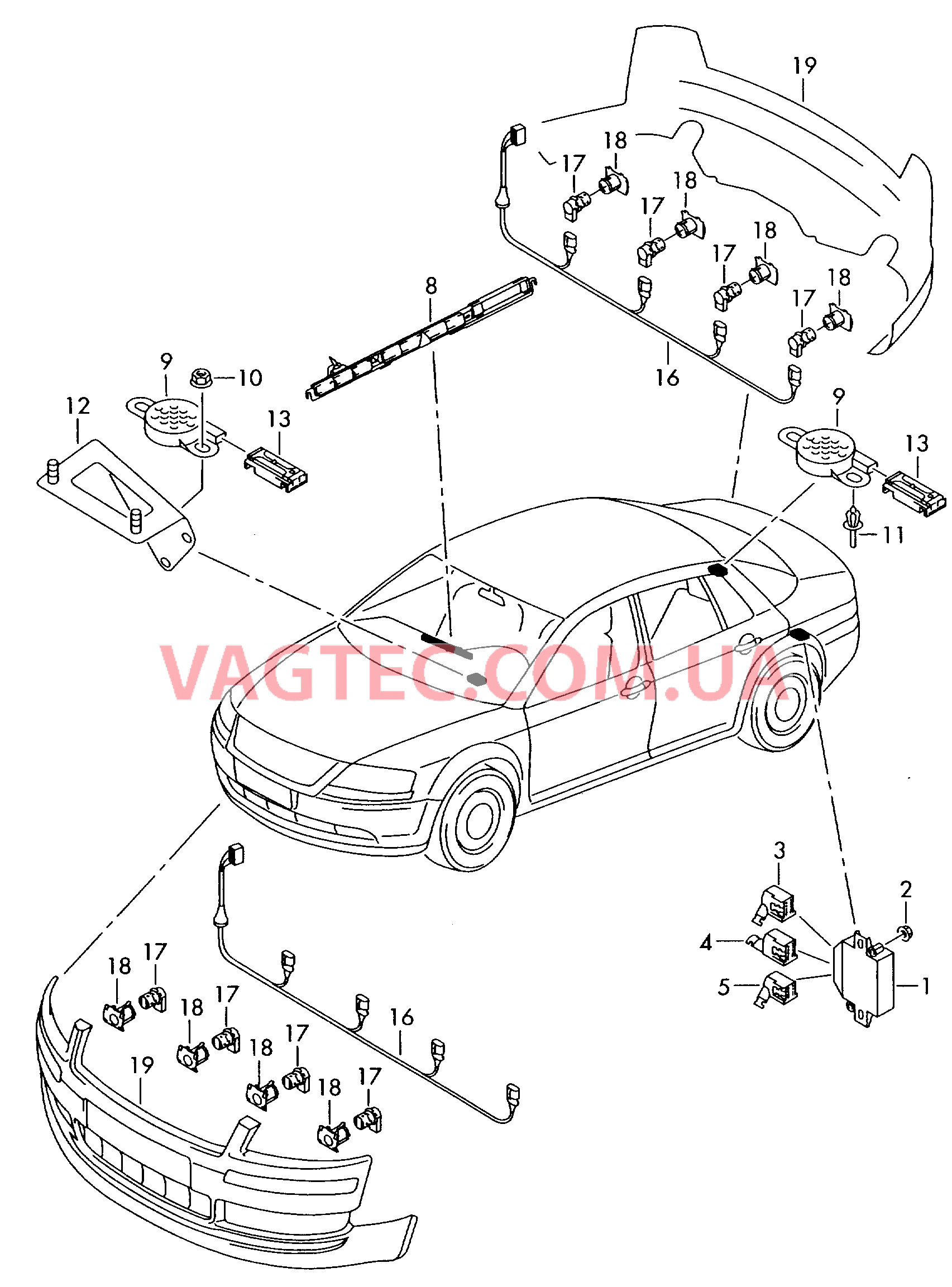 Парковочный ассистент  для AUDI A8Q 2003-1