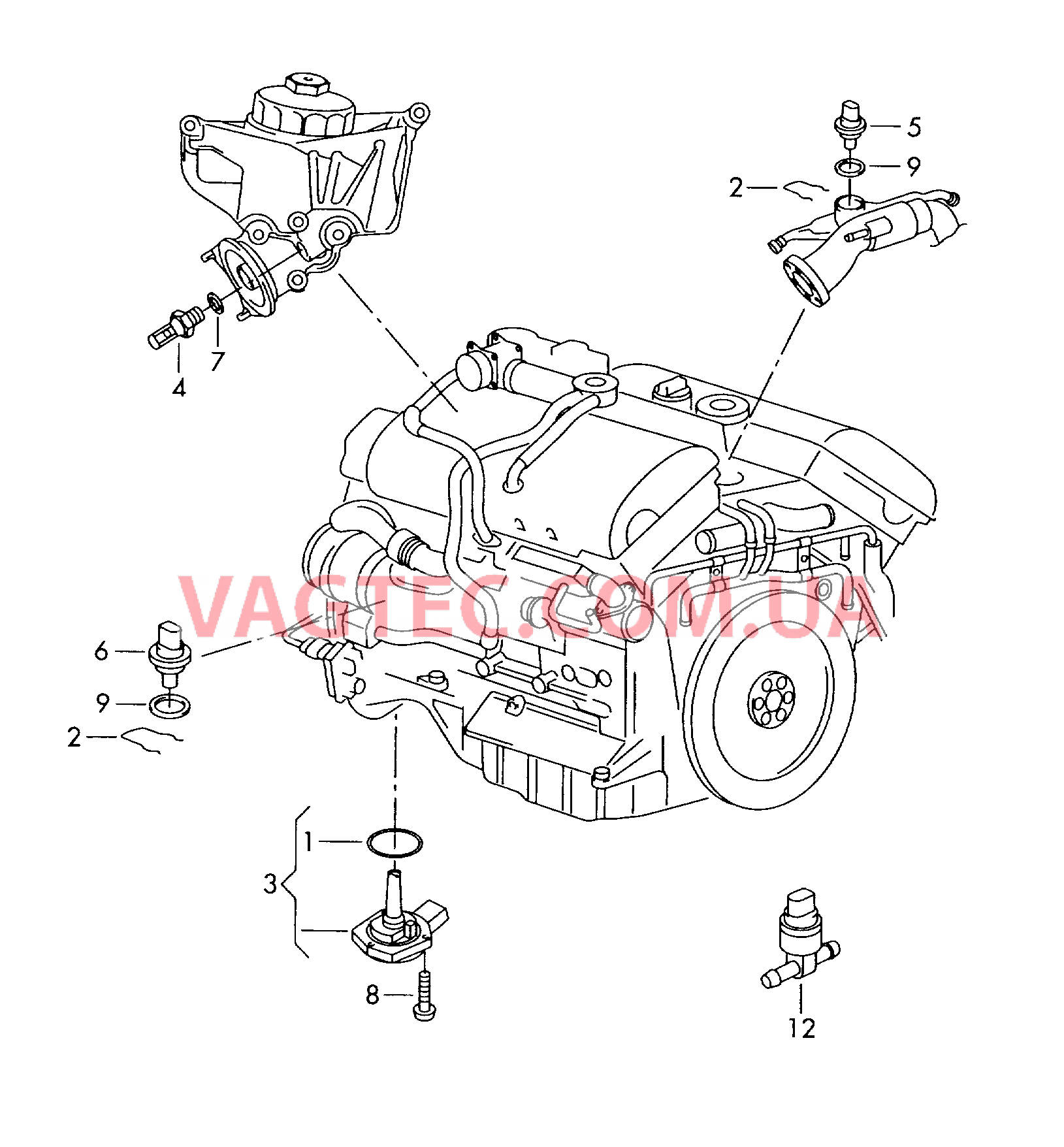 Выключатель и датчик на двигателе и коробке передач  для VOLKSWAGEN Phaeton 2006