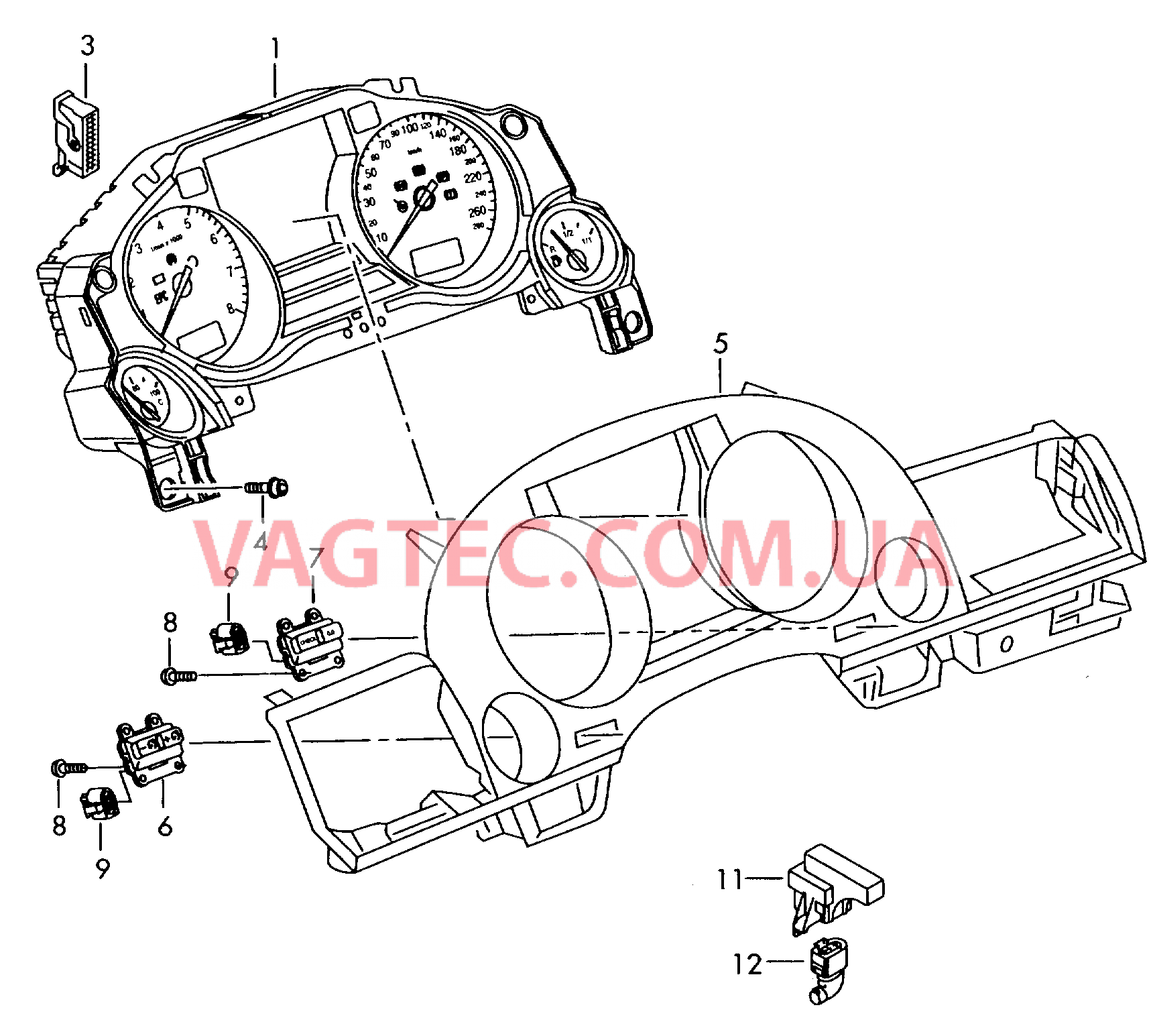 Комбинация приборов  F 4E-6-000 001>> 4E-6-030 000 для AUDI A8 2005