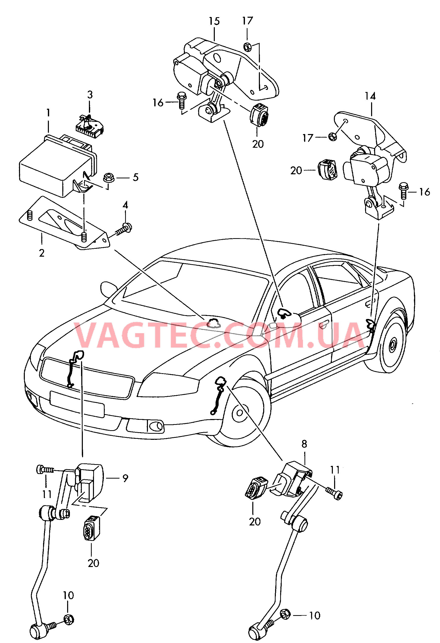 Регулятор угла наклона фар для а/м с автоматическим корректором фар  для AUDI A8Q 2007