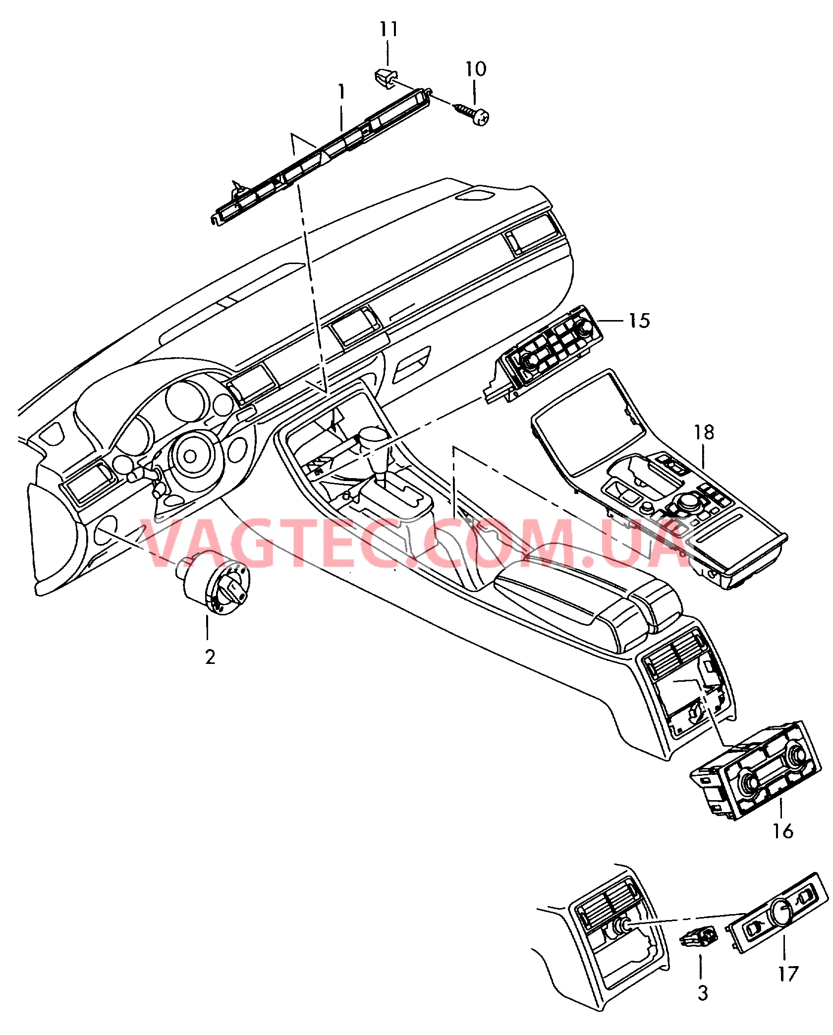 Выключатель в централ. консоли Выключатель фар  для AUDI A8 2008