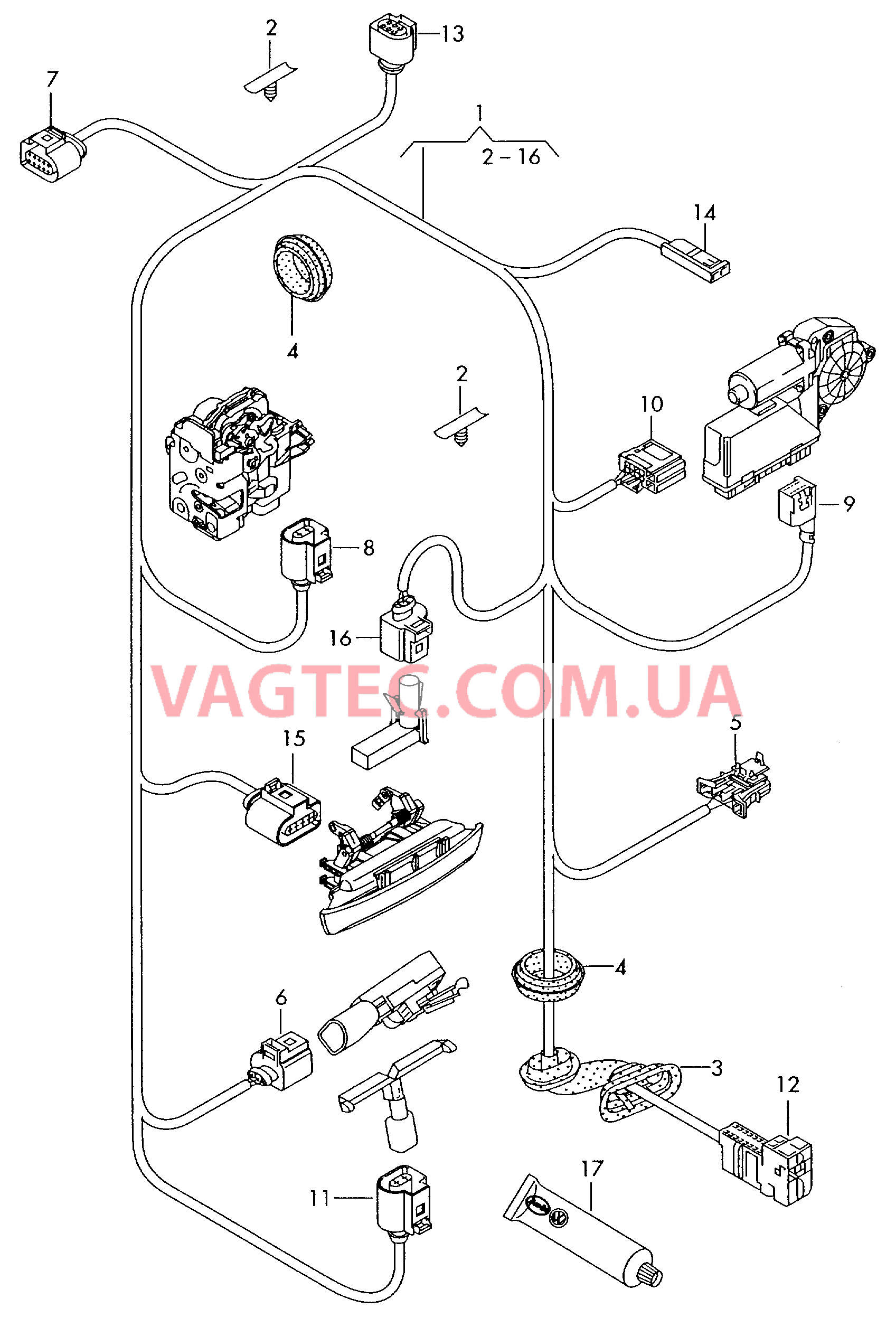 Жгут проводов двери  для AUDI A8Q 2003-1