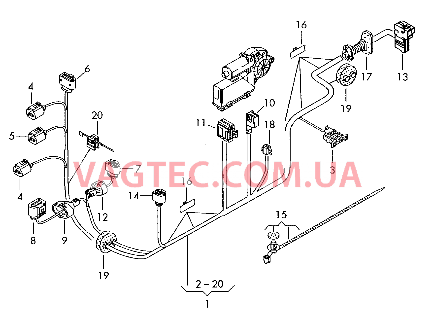 Жгут проводов двери  для AUDI A8Q 2004