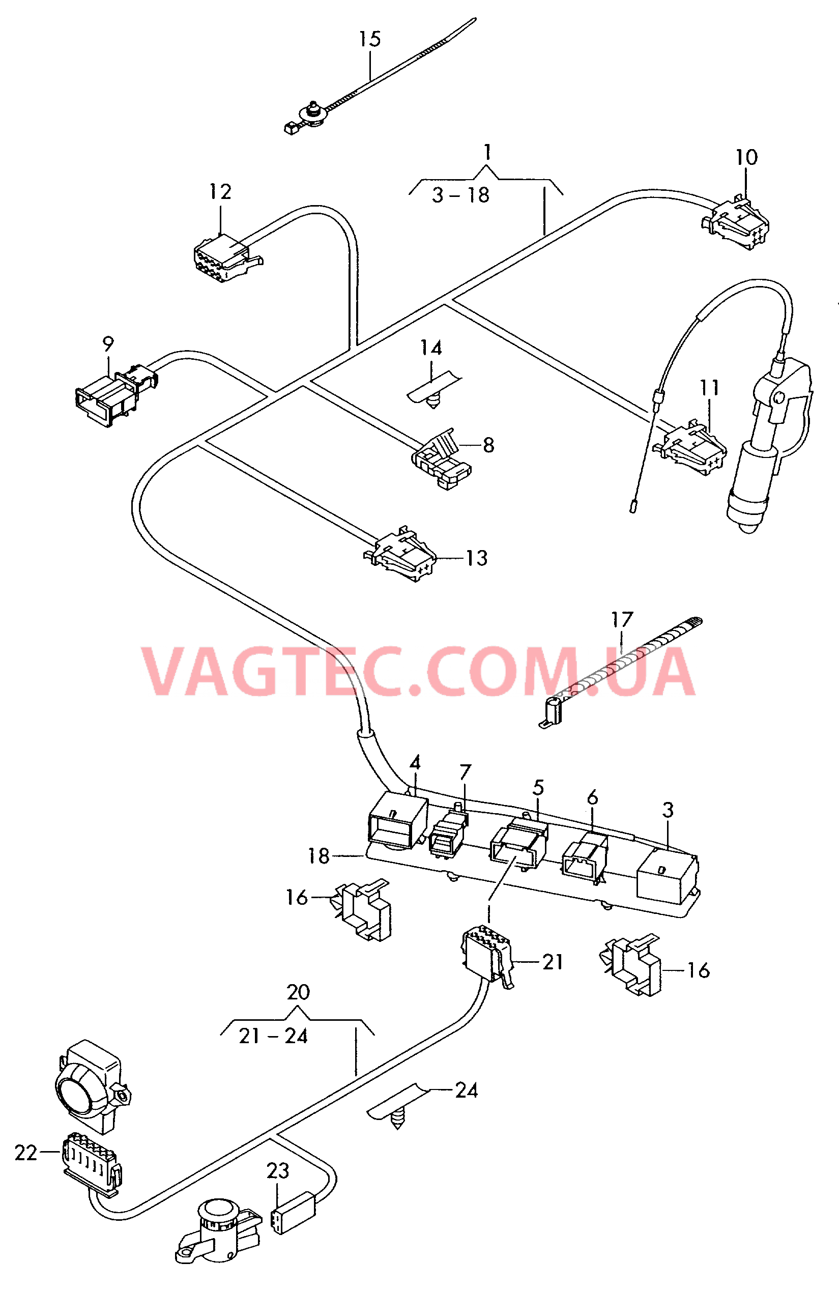 Жгут проводов каркаса сиденья  для AUDI A8Q 2003-1