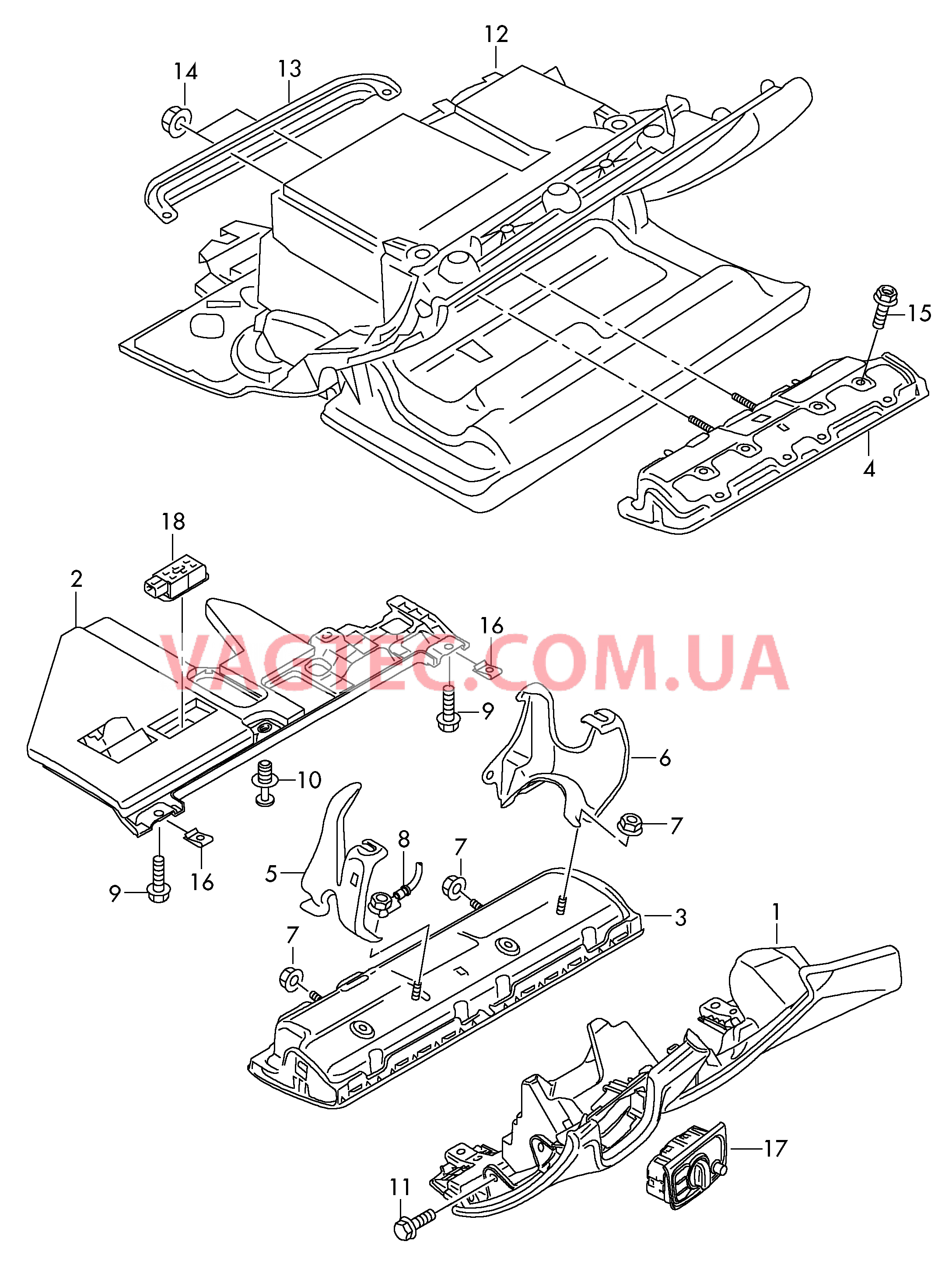 Подуш. без-сти для колен  для AUDI A8 2010-1