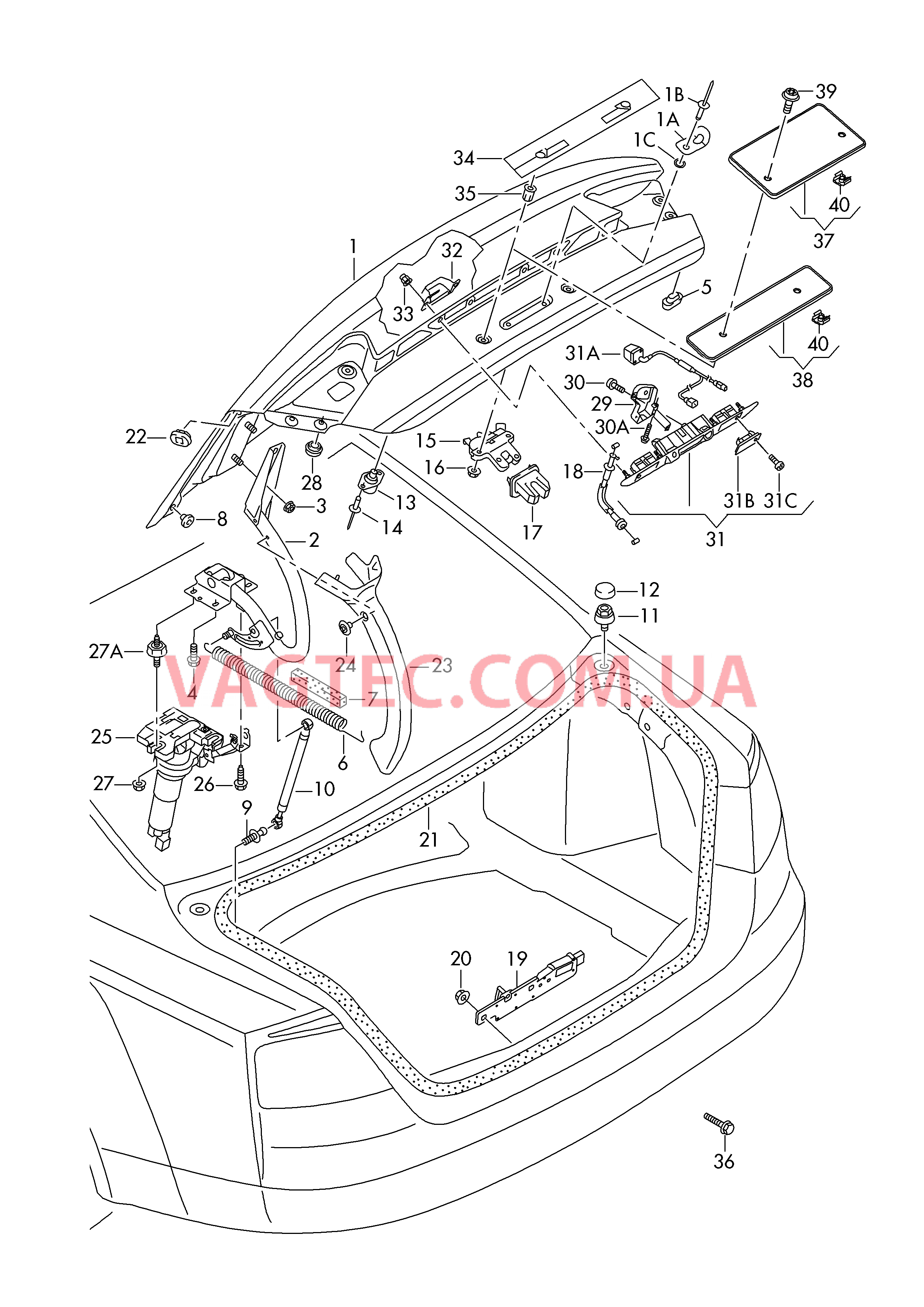 Крышка багажного отсека  для AUDI A8 2010-1