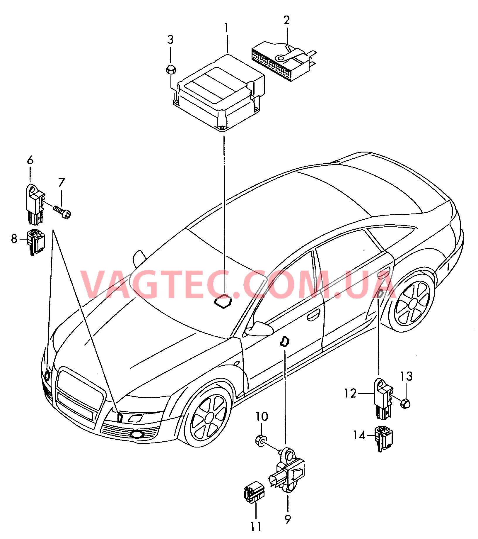 Электродетали для подуш.безоп.  для AUDI A8 2010