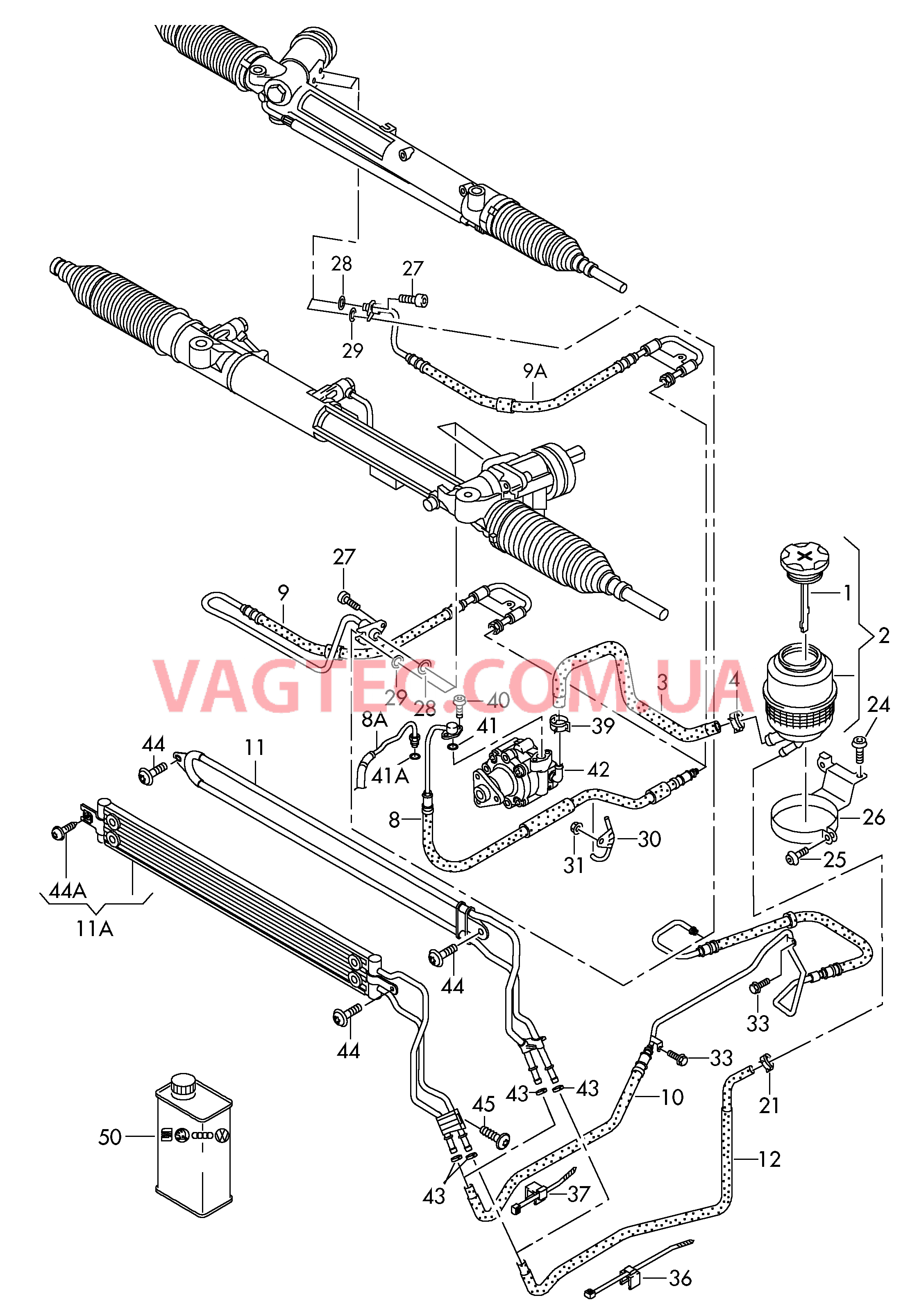 Масляный бачок с соединительными деталями, шлангами  для AUDI A8Q 2010-1