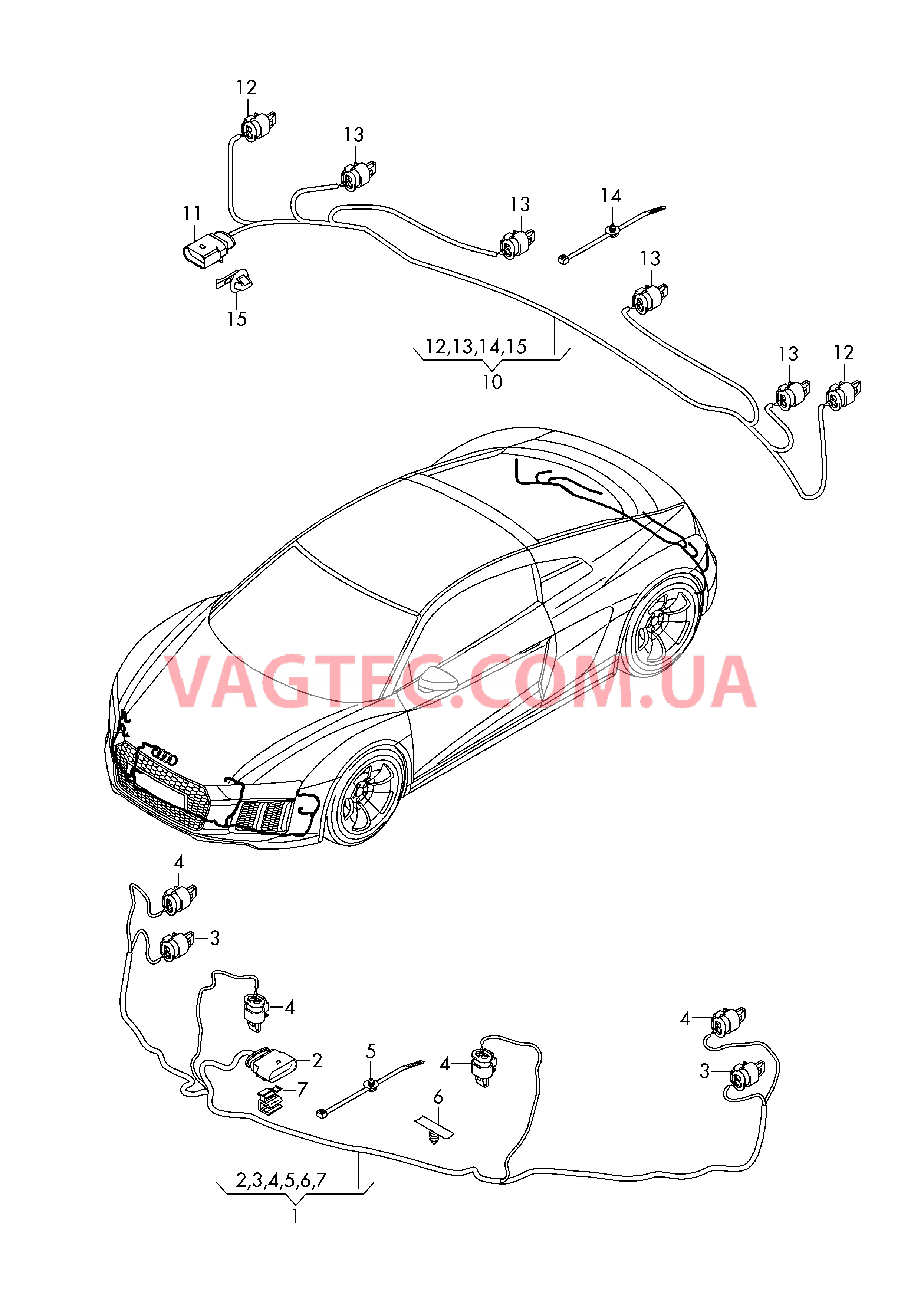 Жгут проводов для бампера  для AUDI R8 2017