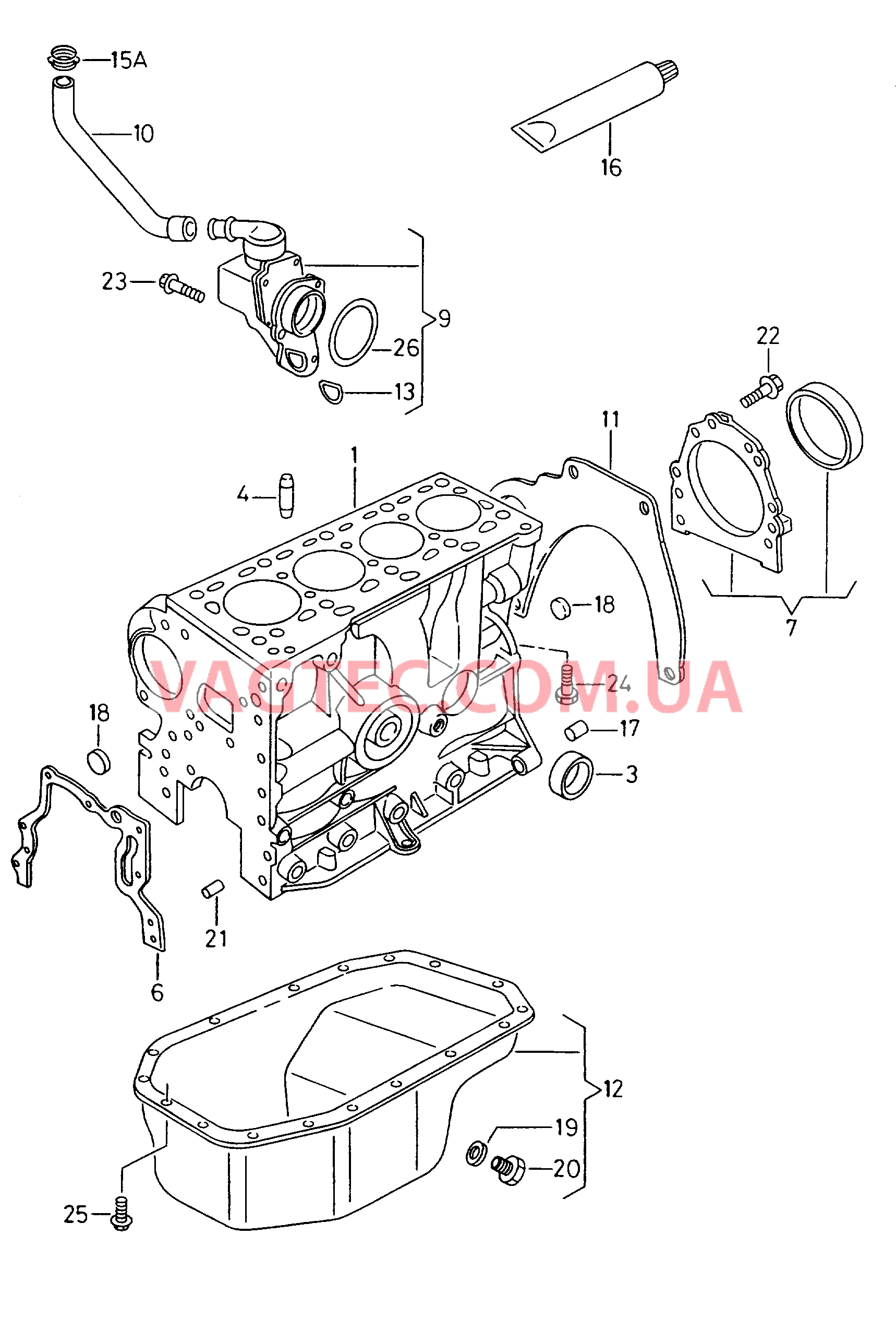 Блок цилиндров с поршнями Масляный поддон  для SEAT Ibiza 2002