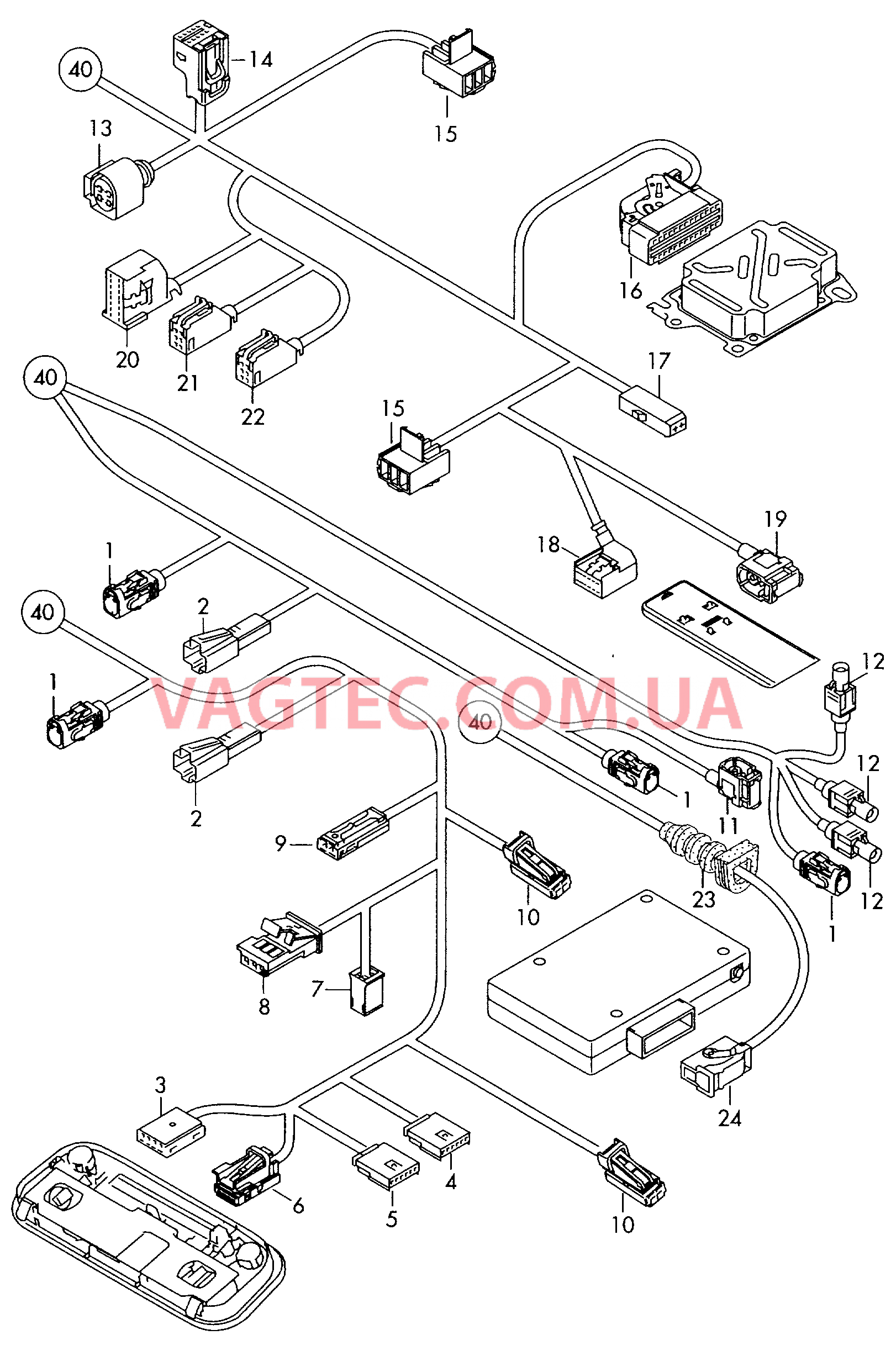 Детали не в сборе Жгут проводов для салона                       Область:  для AUDI TT 2007