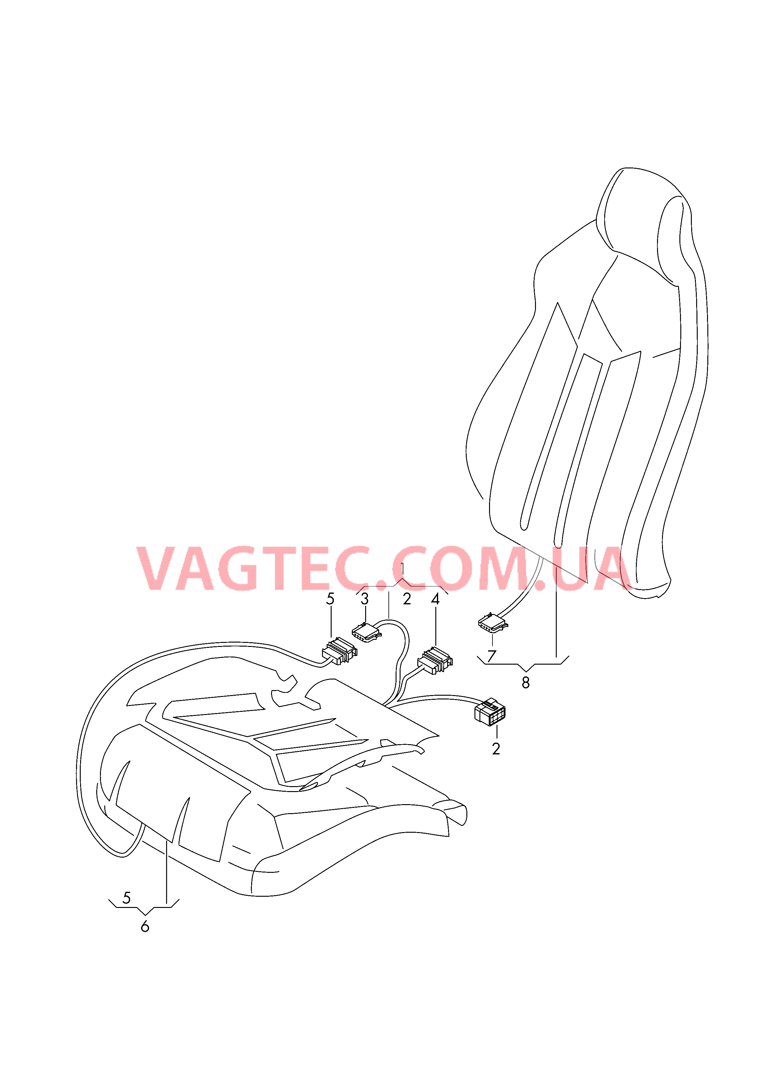 Нагревательный элемент спинки и подушки сиденья  для AUDI R8 2016