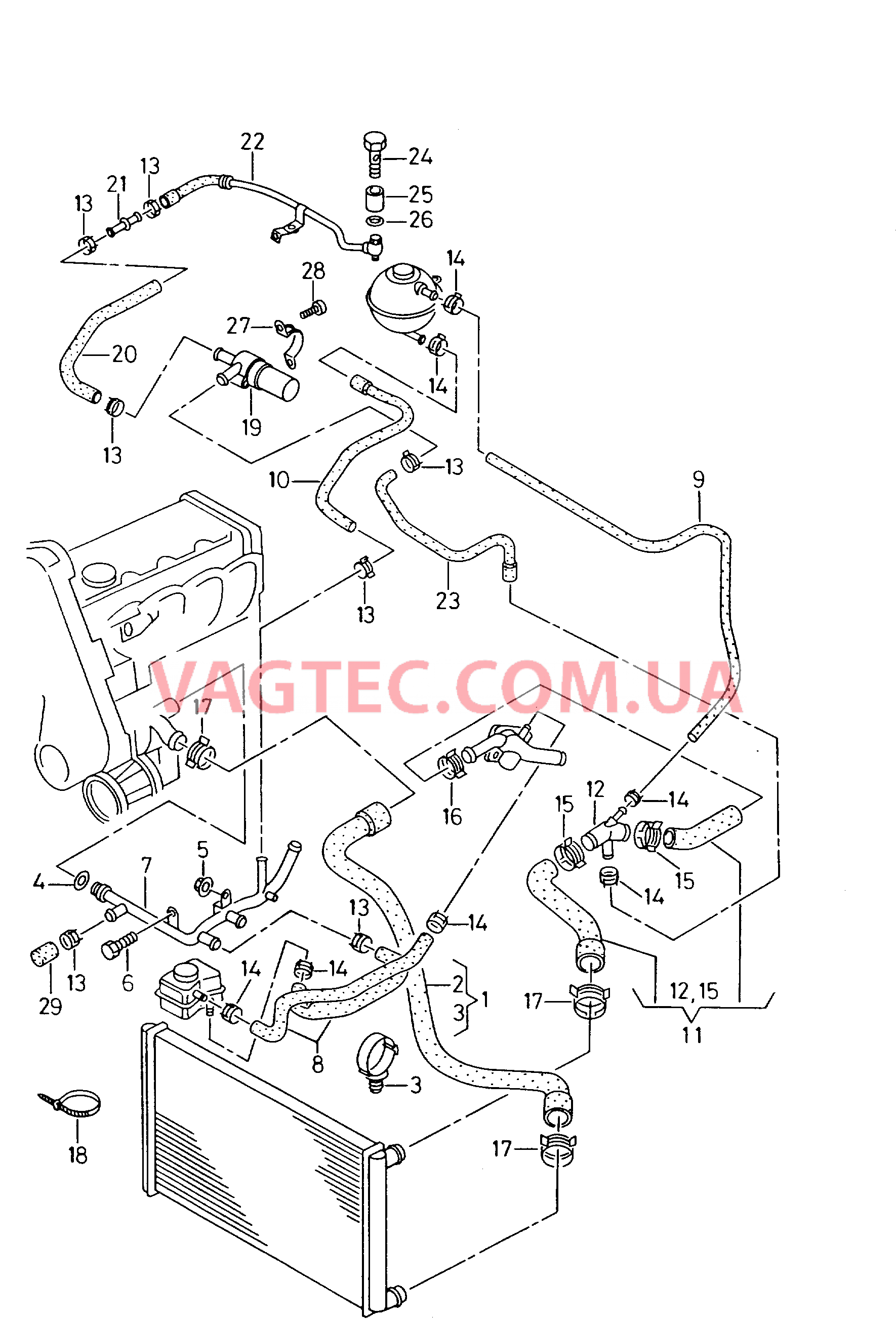 Жидкостное охлаждение  для SEAT CO 2001