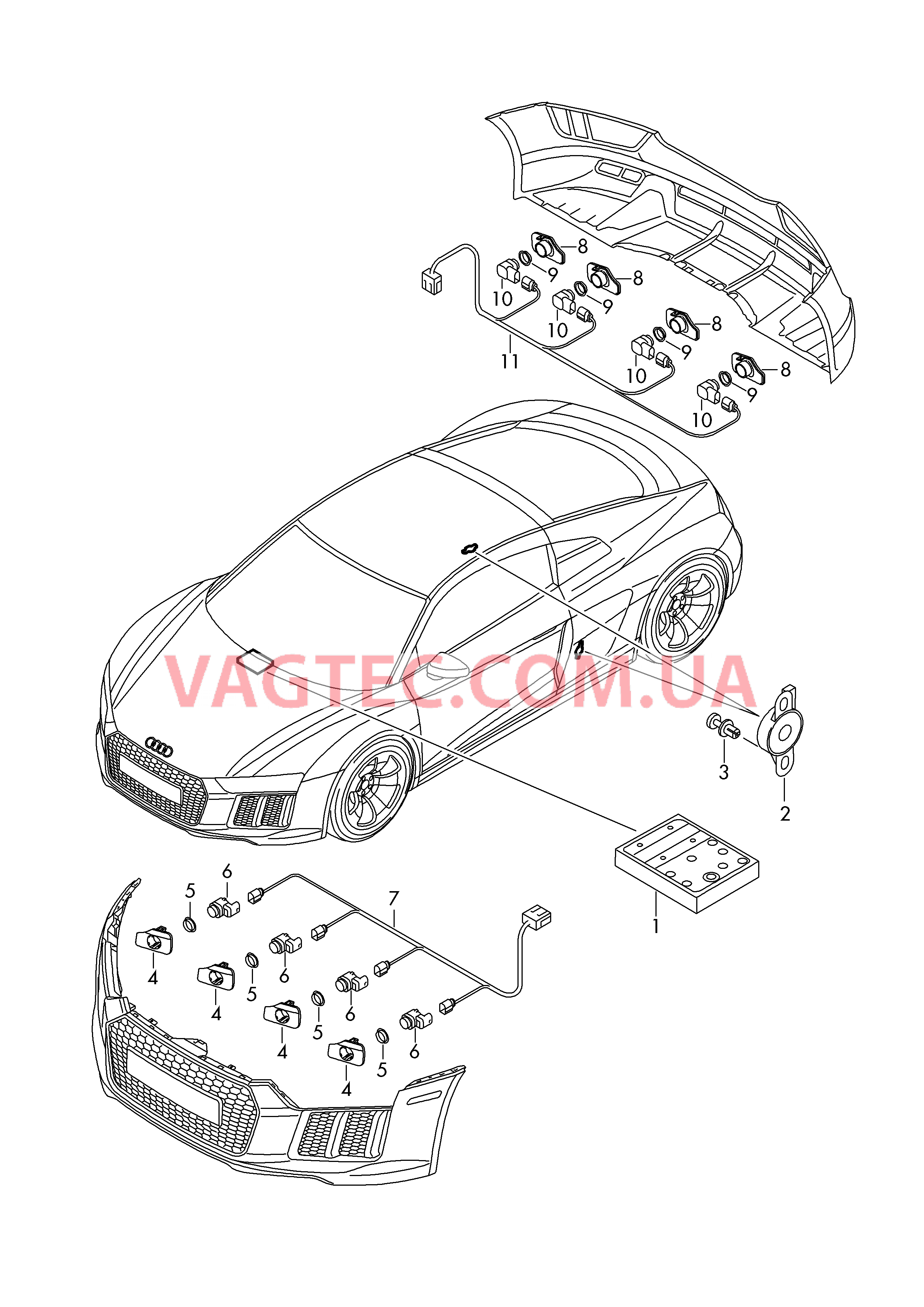 Парковочный ассистент  для AUDI R8 2019