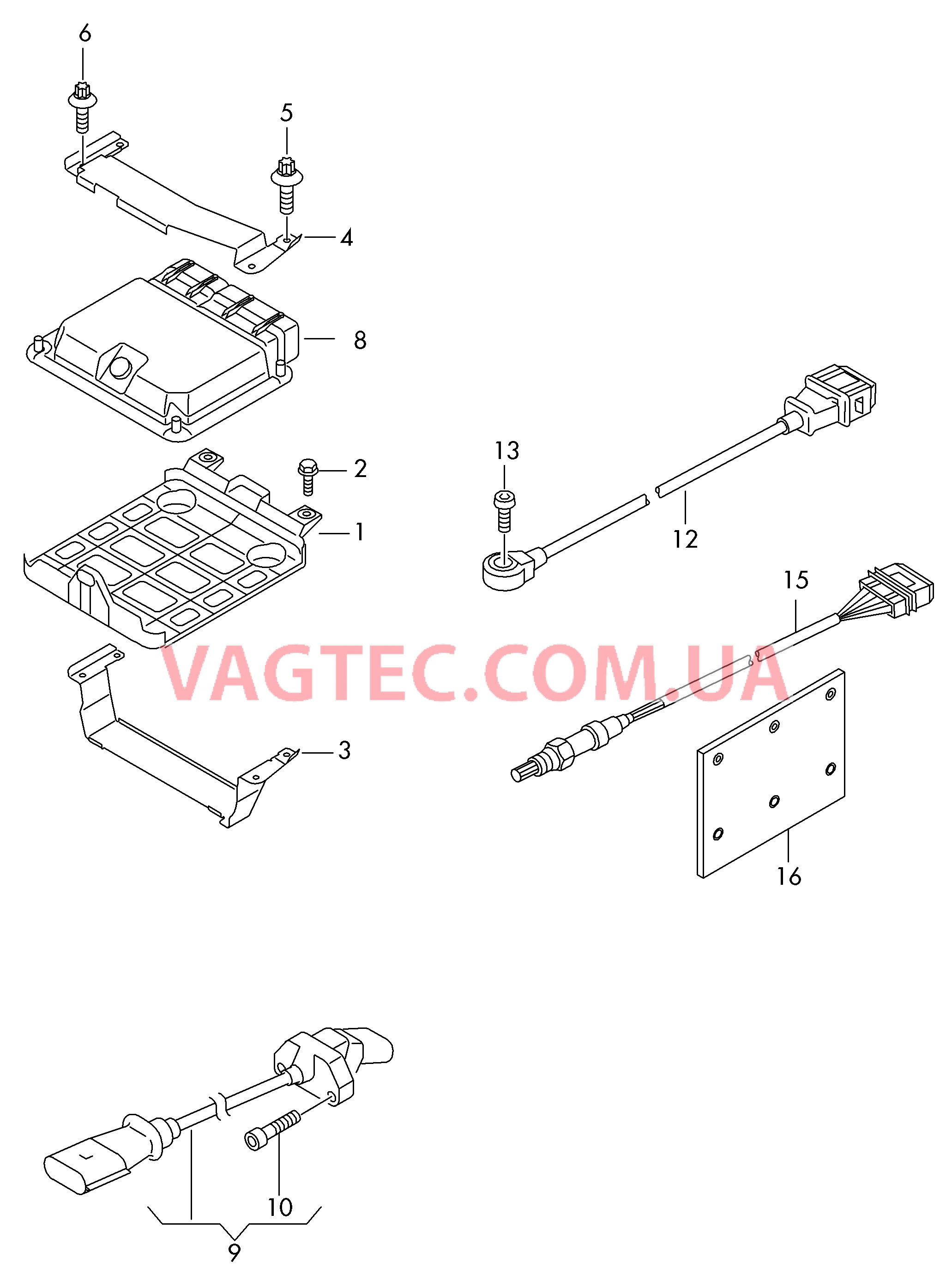 БУ бензинового двигателя Датчик оборотов двигателя Датчик детонационного сгорания Лямбда-зонд  для AUDI TTRS 2012