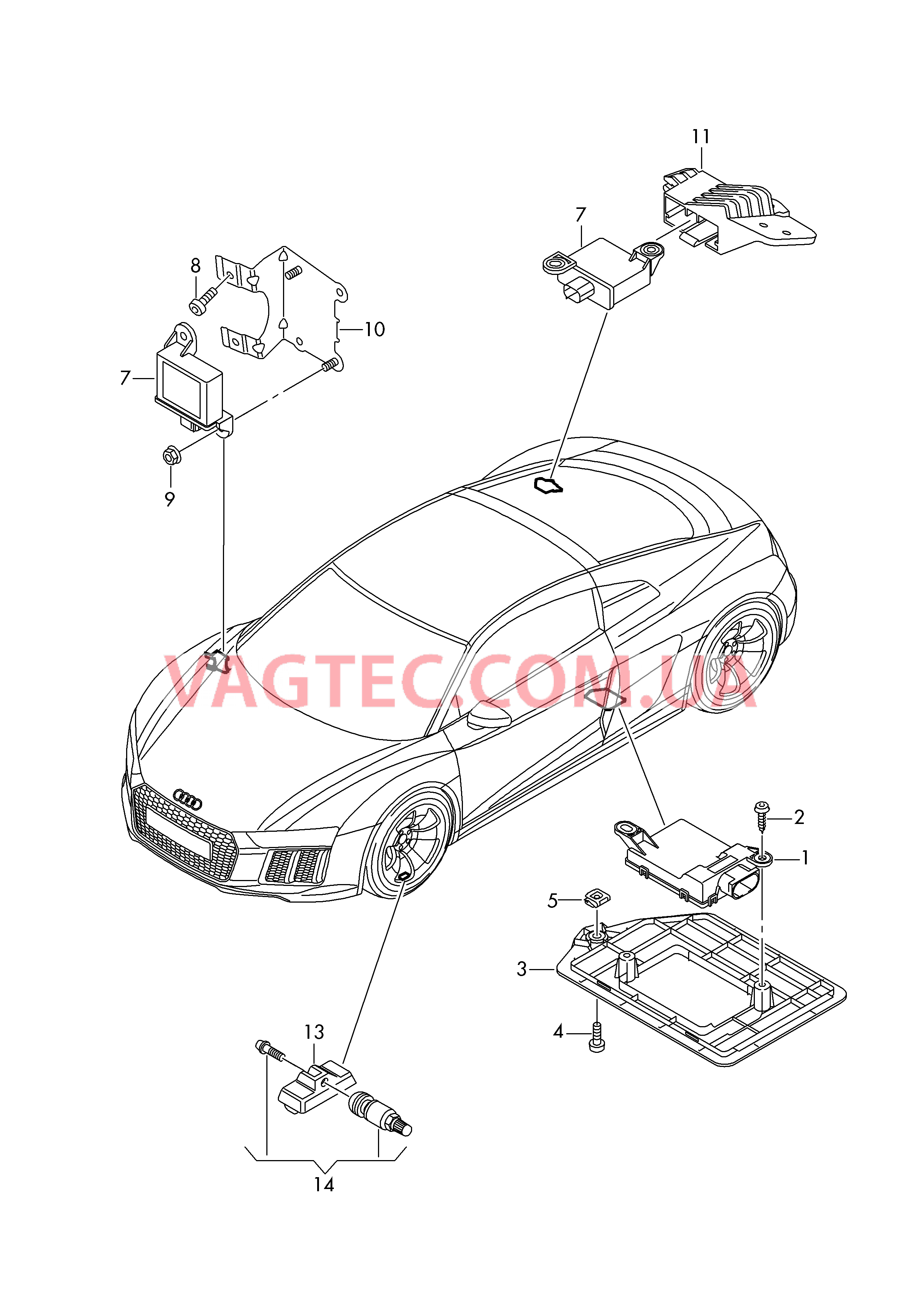 Cист. контр.давл.возд. в шинах  для AUDI R8 2017