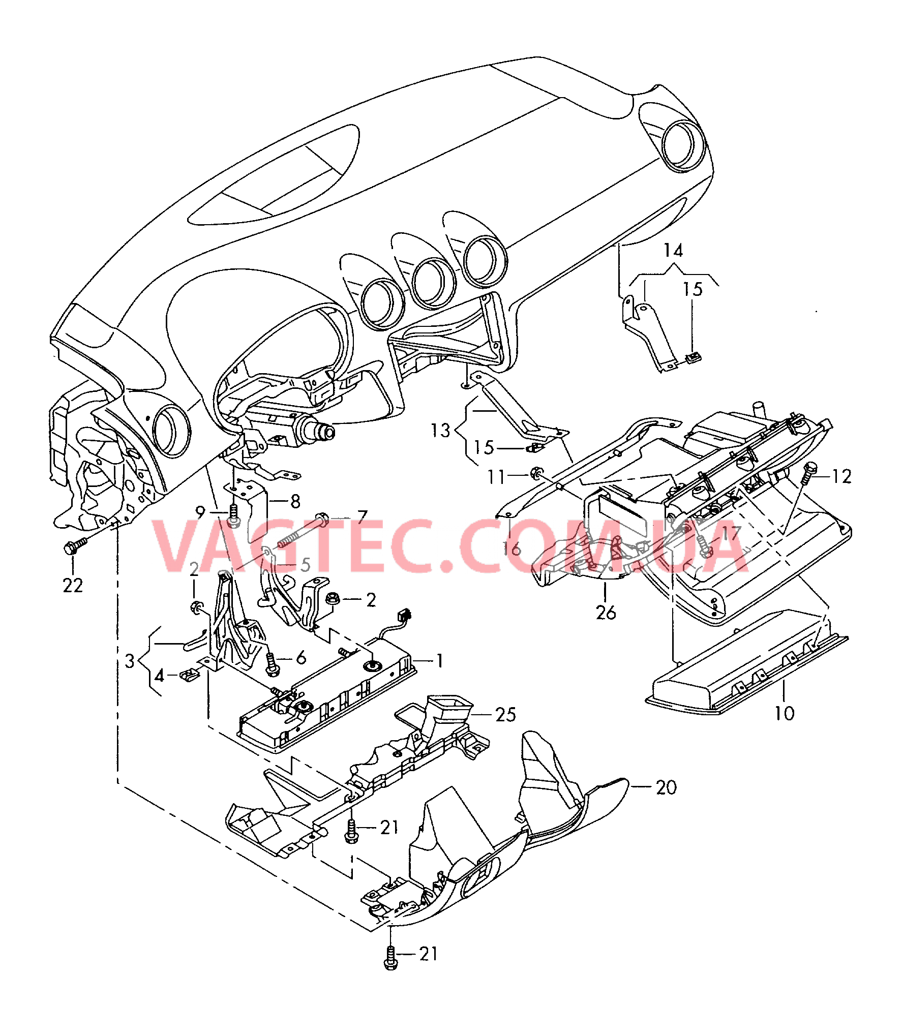 Подуш. без-сти для колен Подушка для защиты колен  для AUDI TT 2012