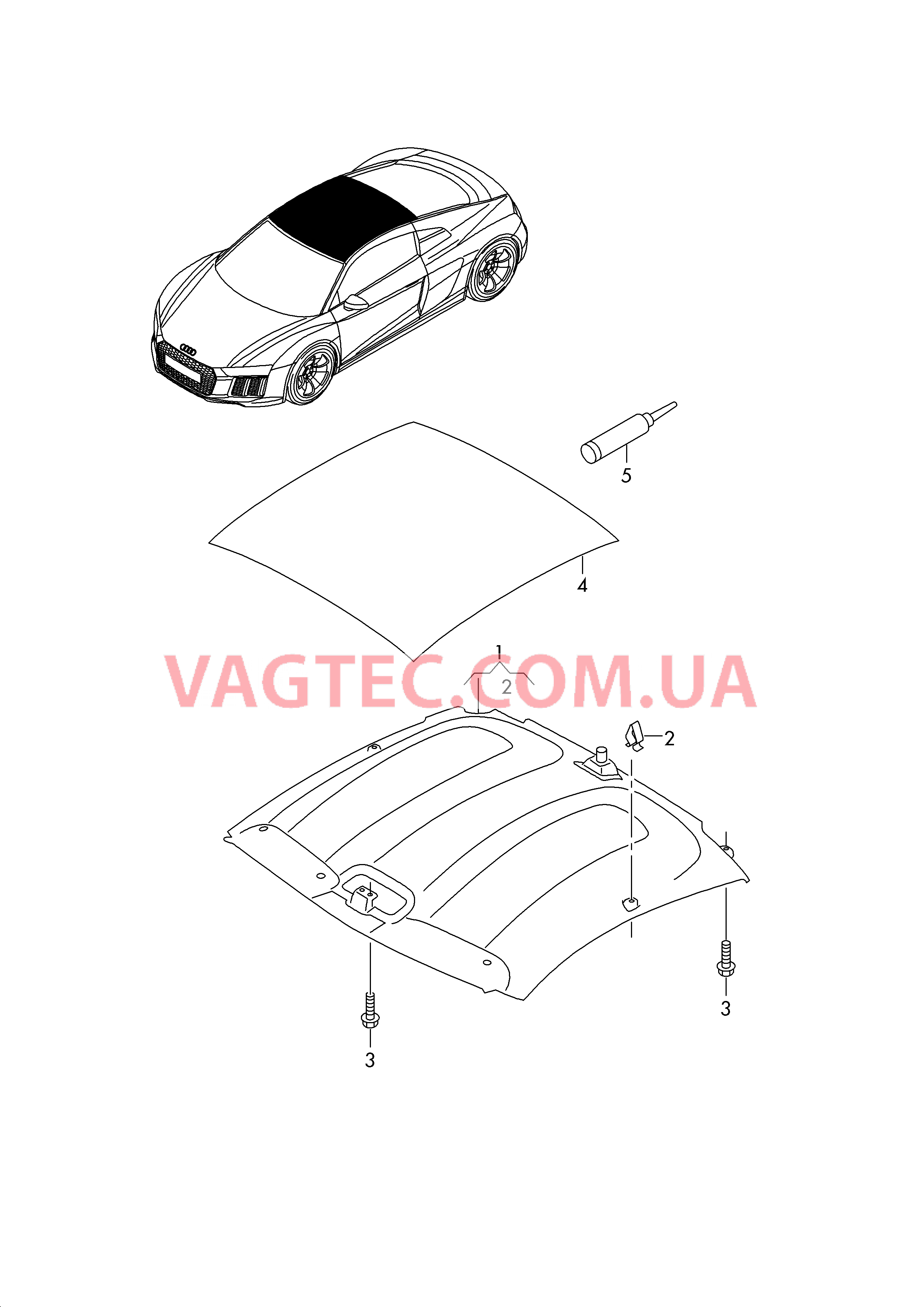 Обивка крыши  для AUDI R8 2019