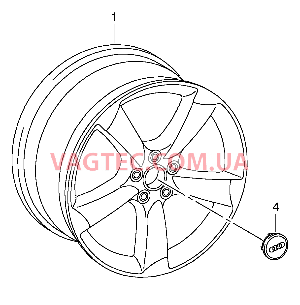Алюминиевый диск Колпак колеса  для AUDI RS3 2013