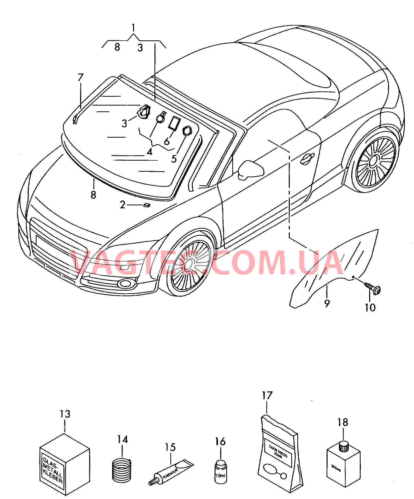 Ветровое стекло  для AUDI TT 2007