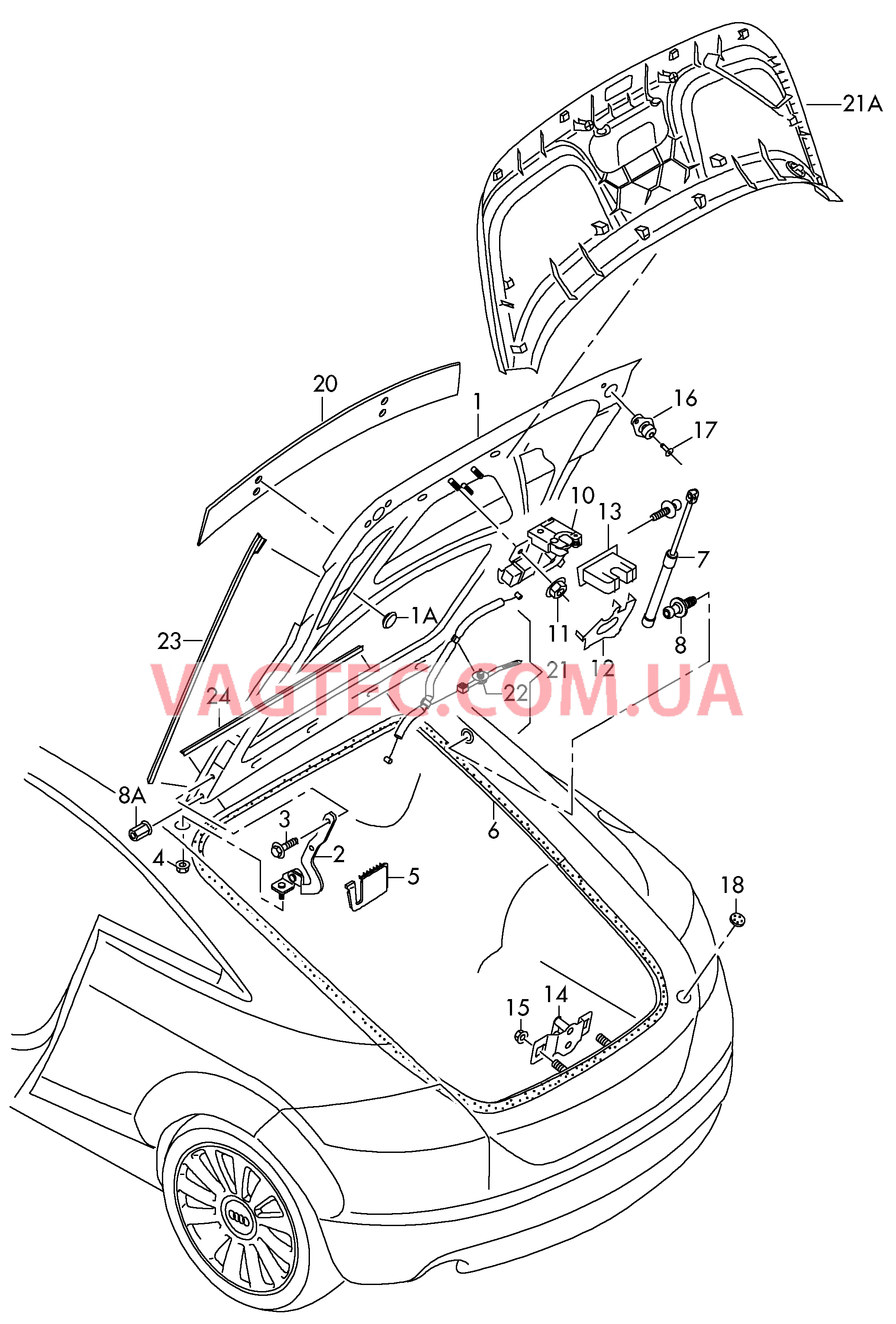 Крышка багажного отсека  для AUDI TT 2014