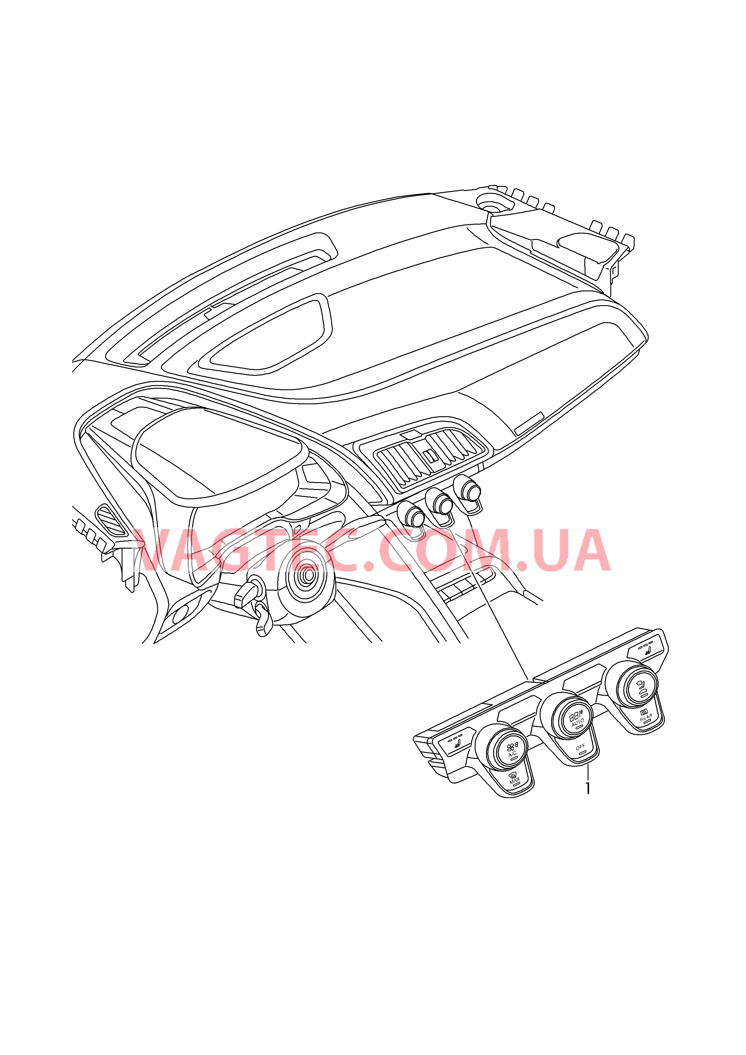 Панель управления и индикации отопителя и климатическ. уст.  для AUDI R8 2019