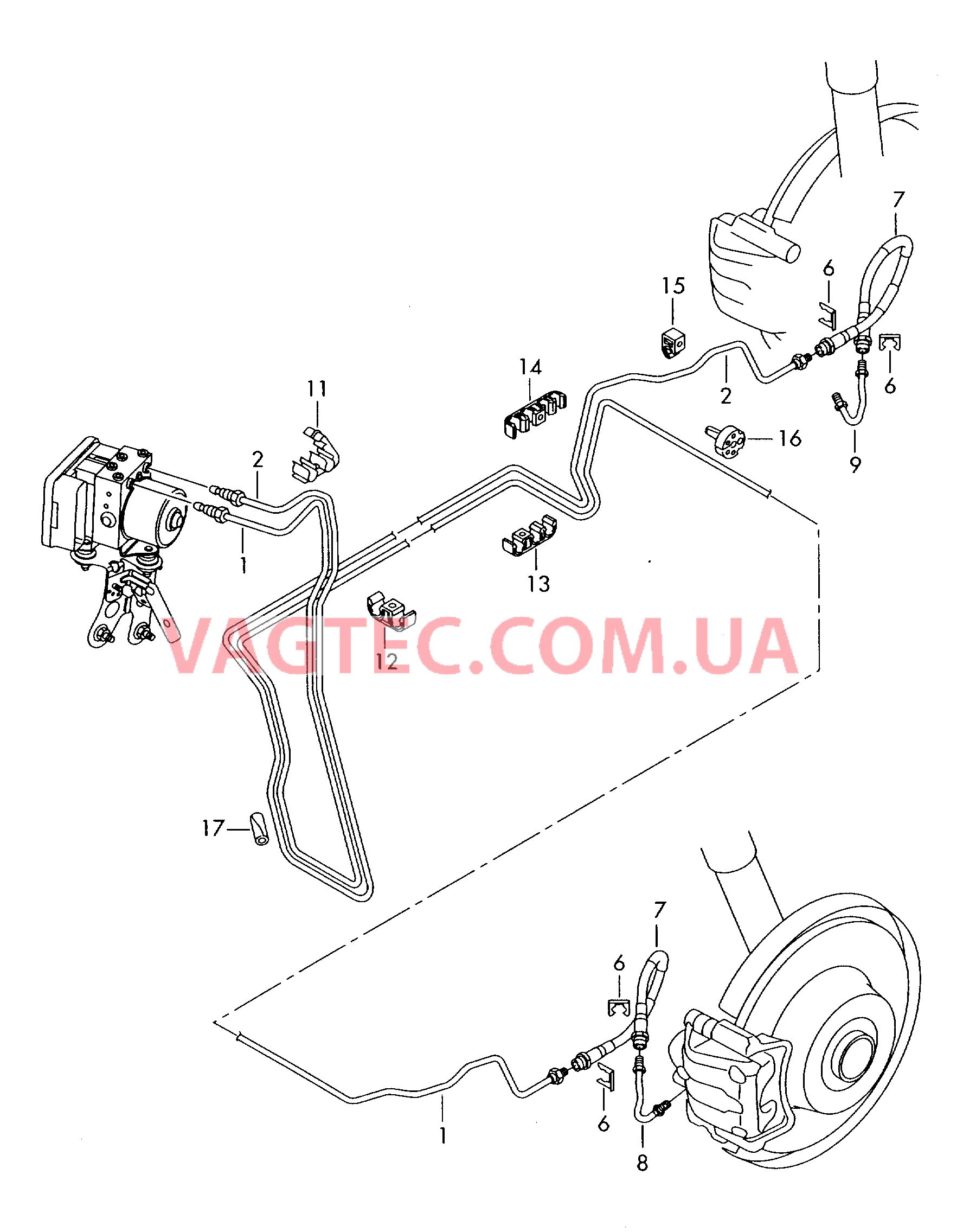 Тормозная трубка Тормозной шланг  для AUDI TTRS 2014