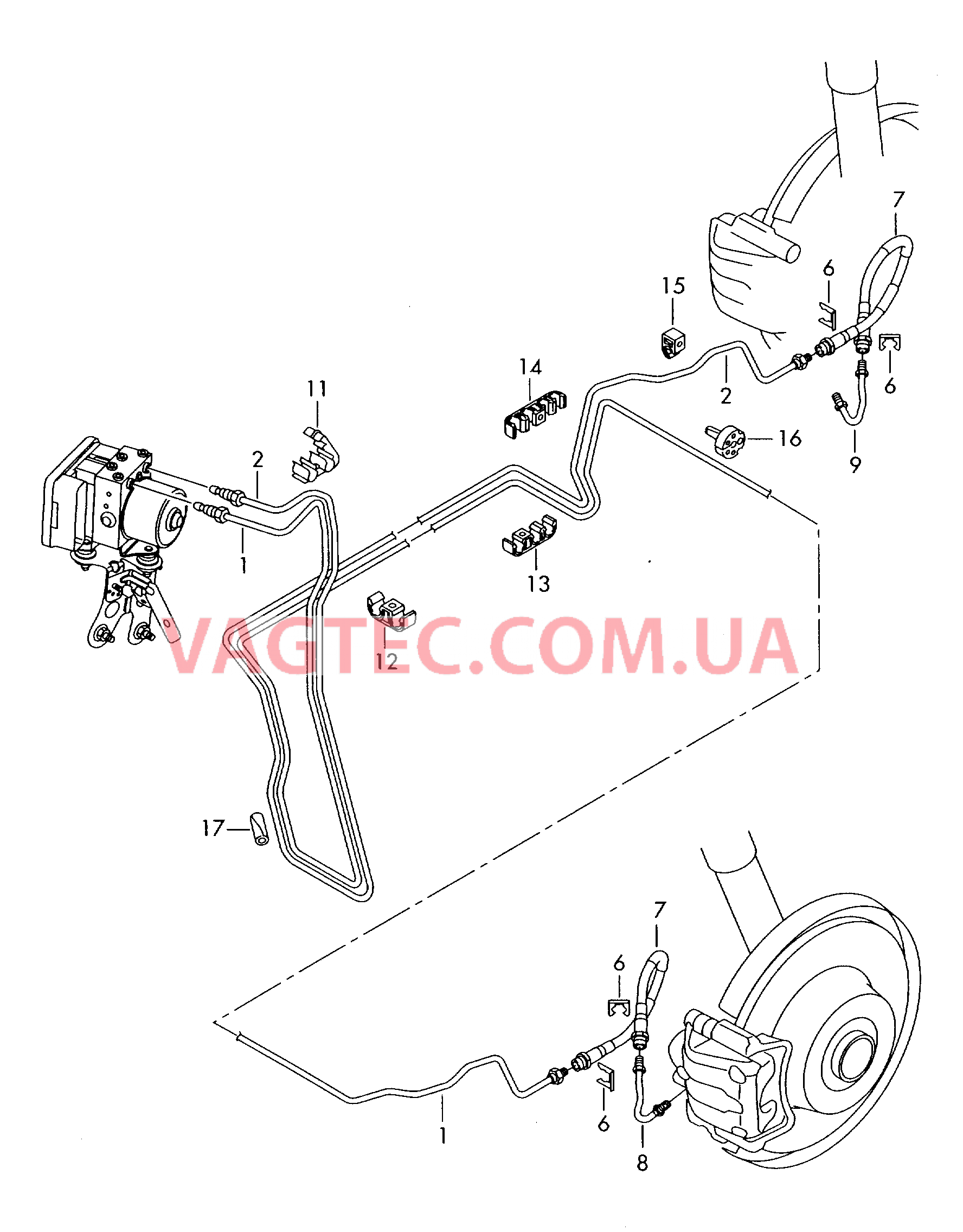 Тормозная трубка Тормозной шланг  для AUDI TTRS 2010