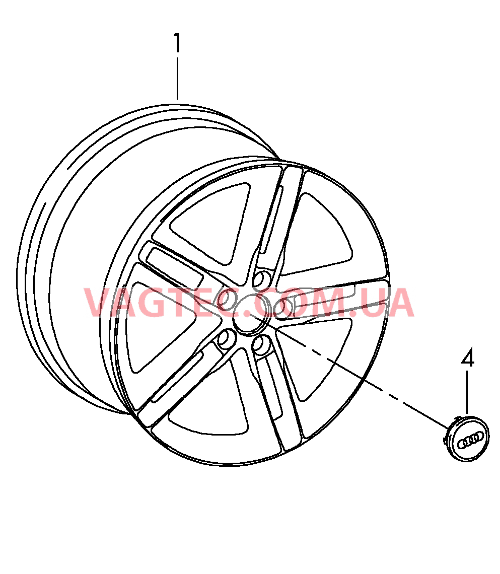 Алюминиевый диск Колпак колеса  для AUDI TTRS 2014