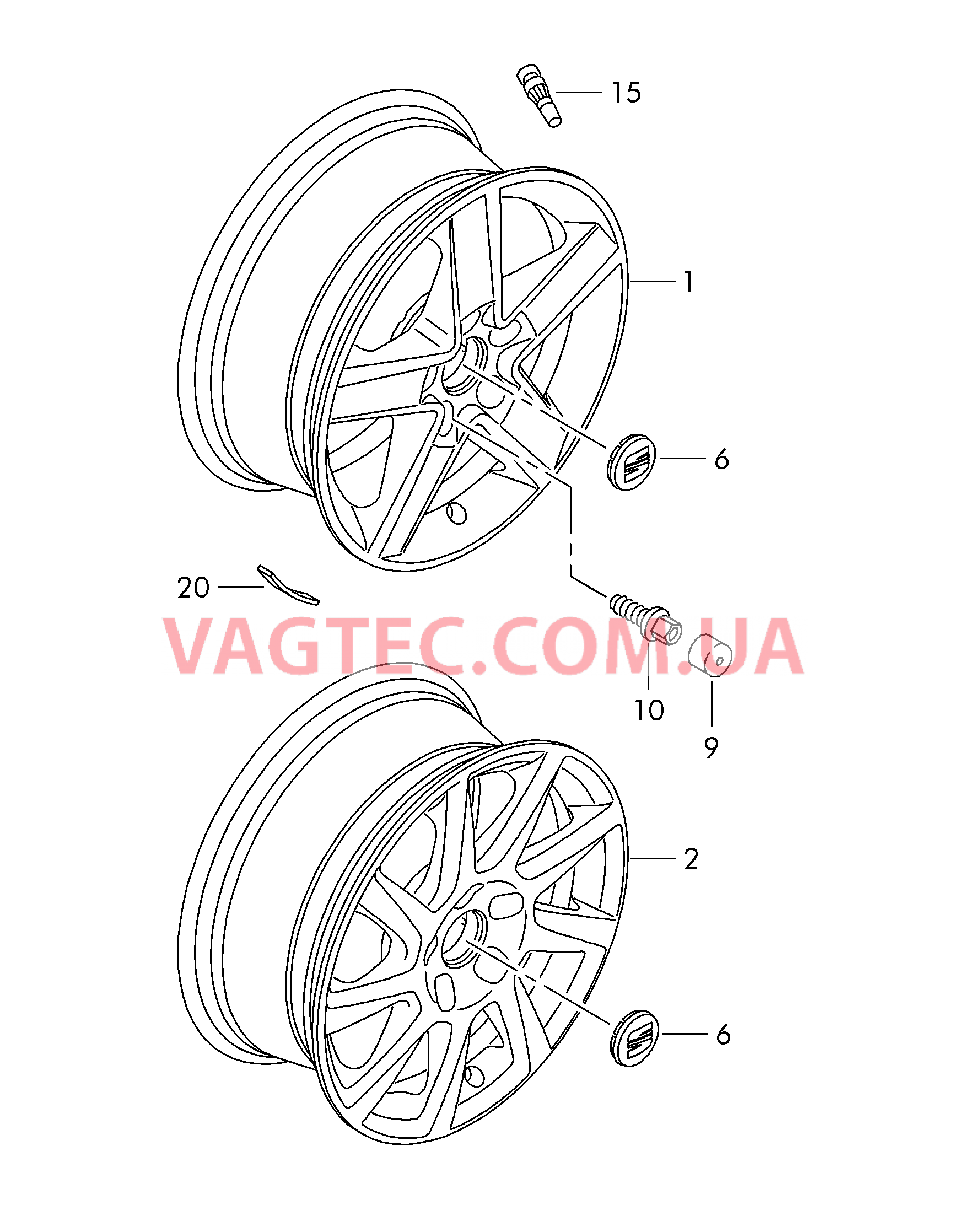 Алюминиевый диск Колпак колеса  для SEAT Exeo 2013