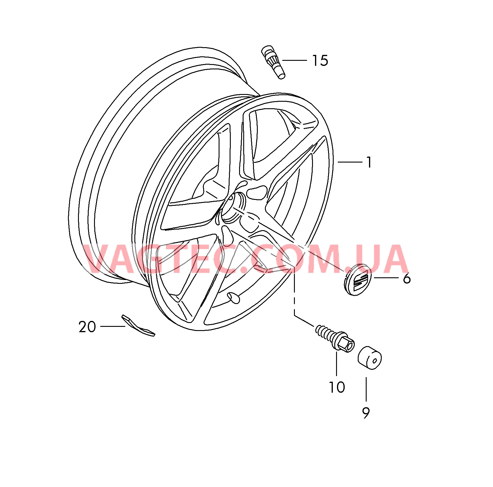 Алюминиевый диск Колпак колеса  для SEAT Exeo 2011