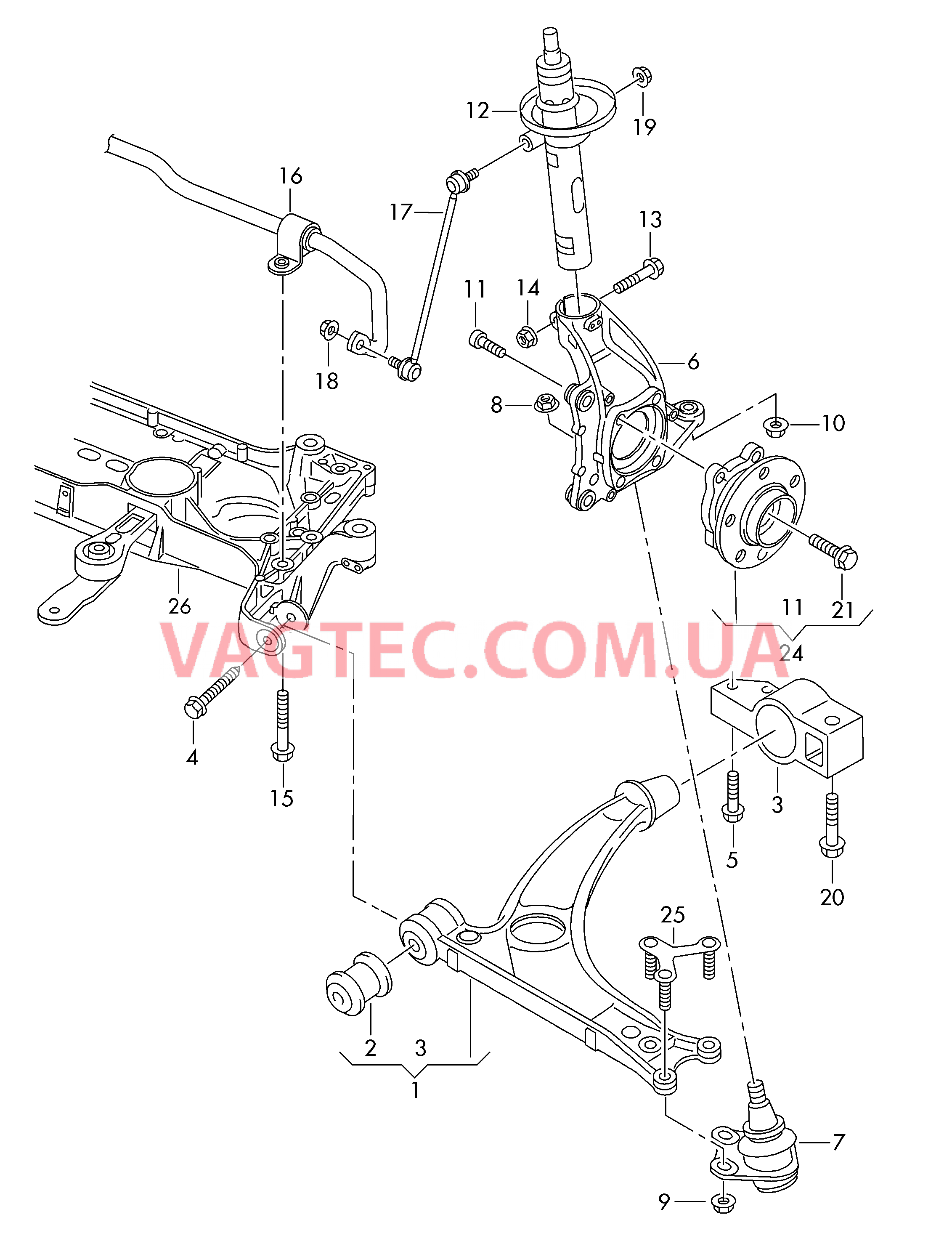 Рычаг подвески, поперечный Поворотный кулак Стабилизатор  для AUDI TTRS 2014