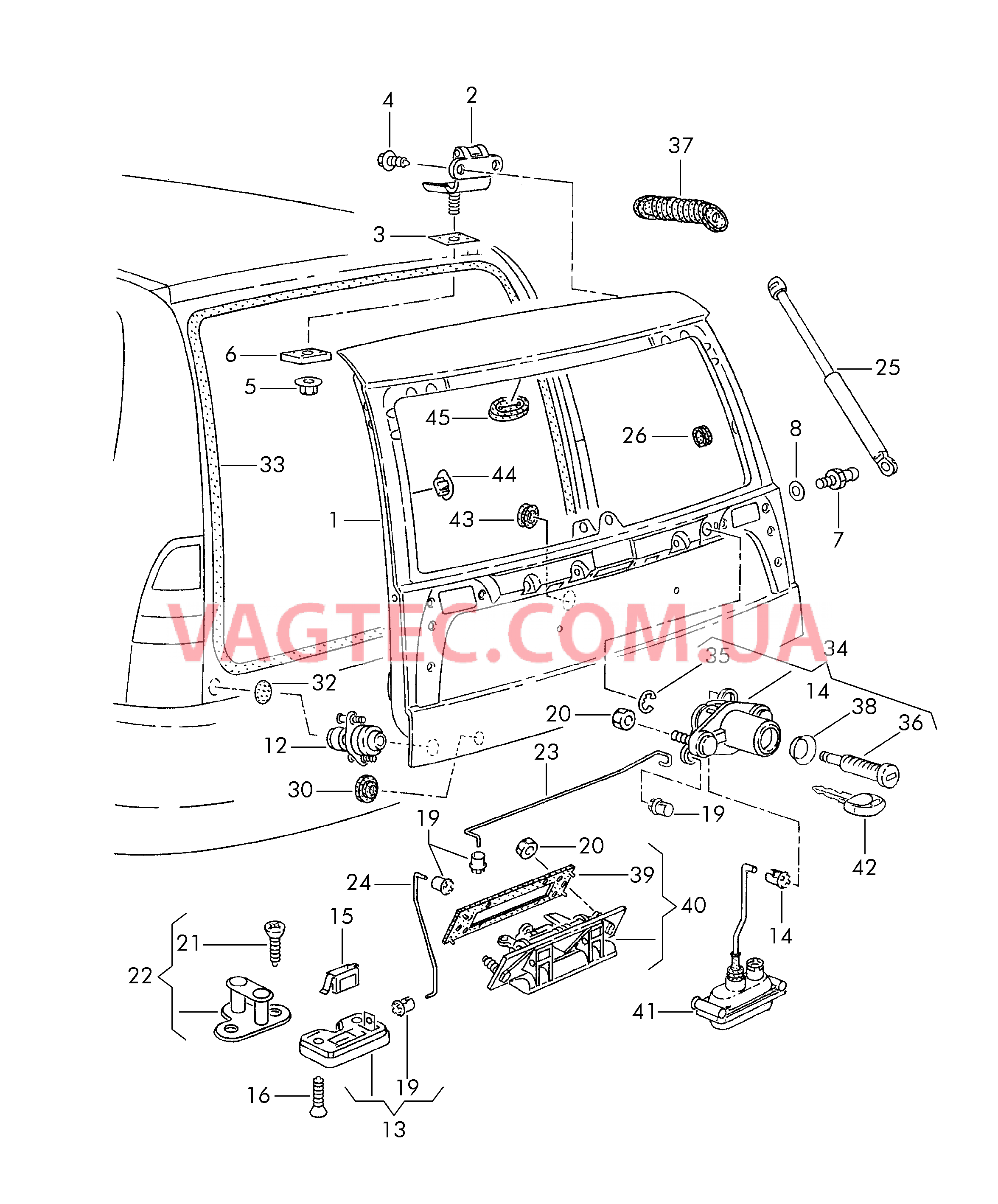 Крышка багажного отсека  для SEAT CO 2001