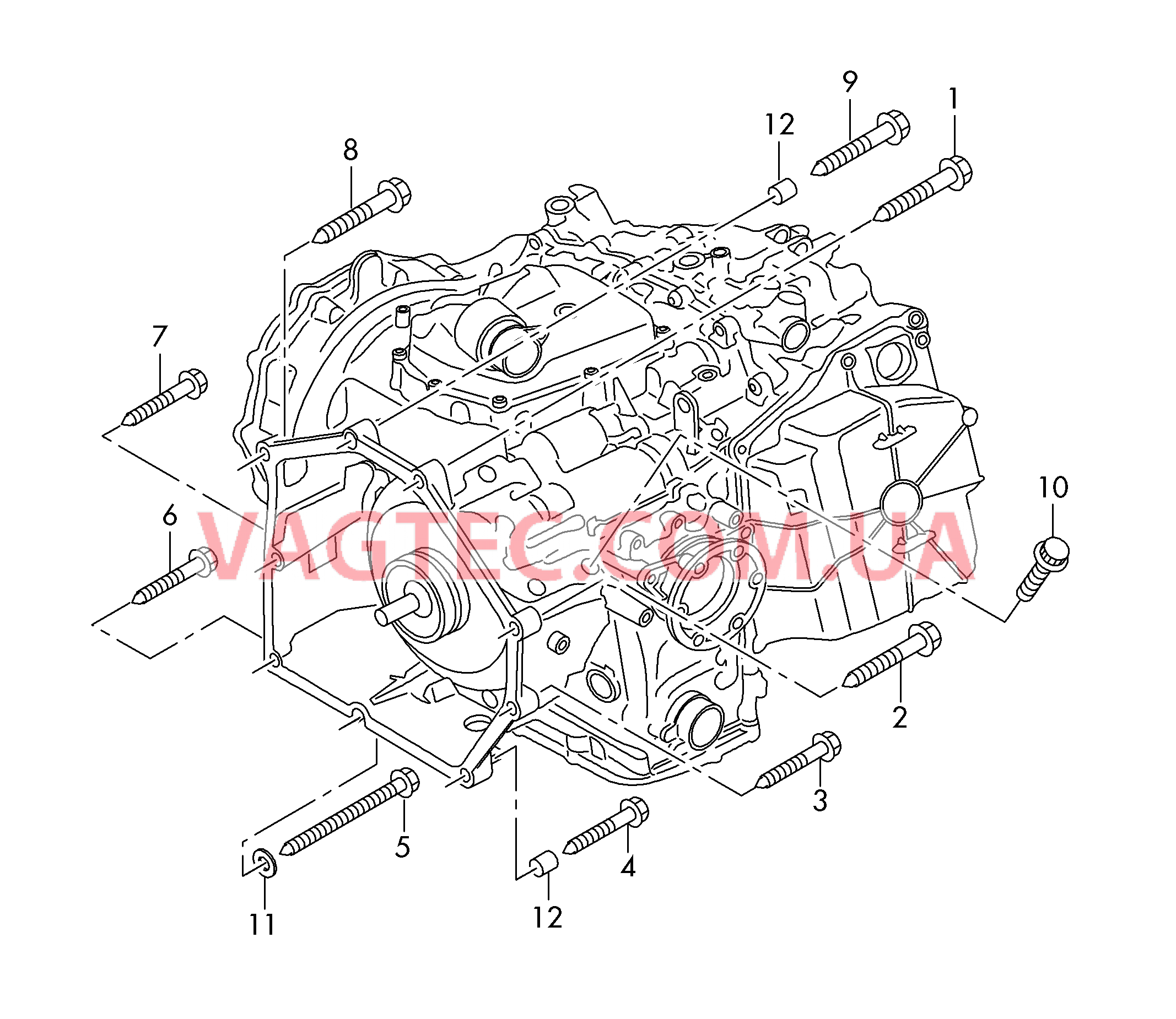 Детали крепления для двигателя и КП  для 7-ступ. КП DSG  для AUDI R8 2013