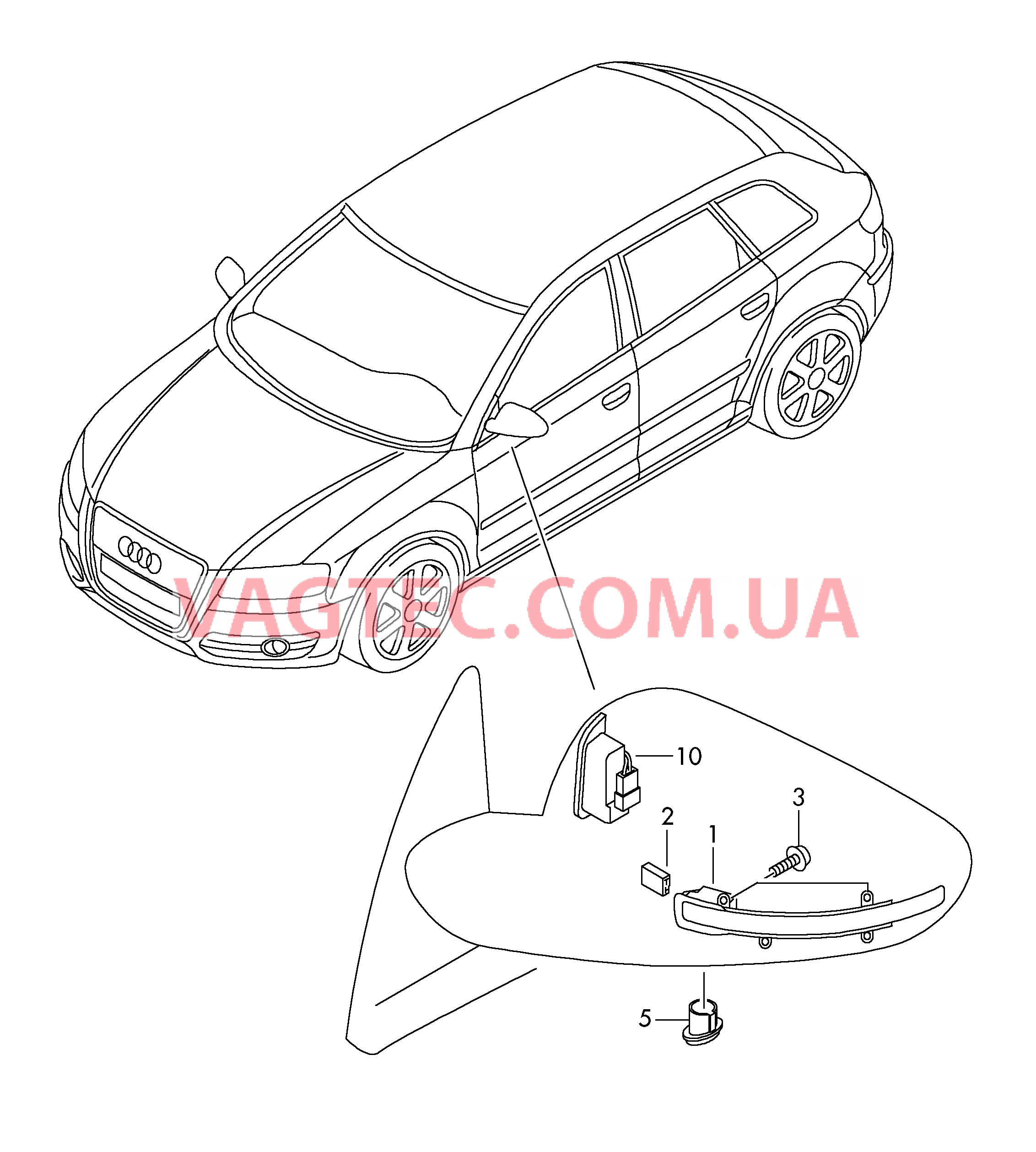 Фонарь указателя поворота Наружные зеркала  для AUDI RS3 2011