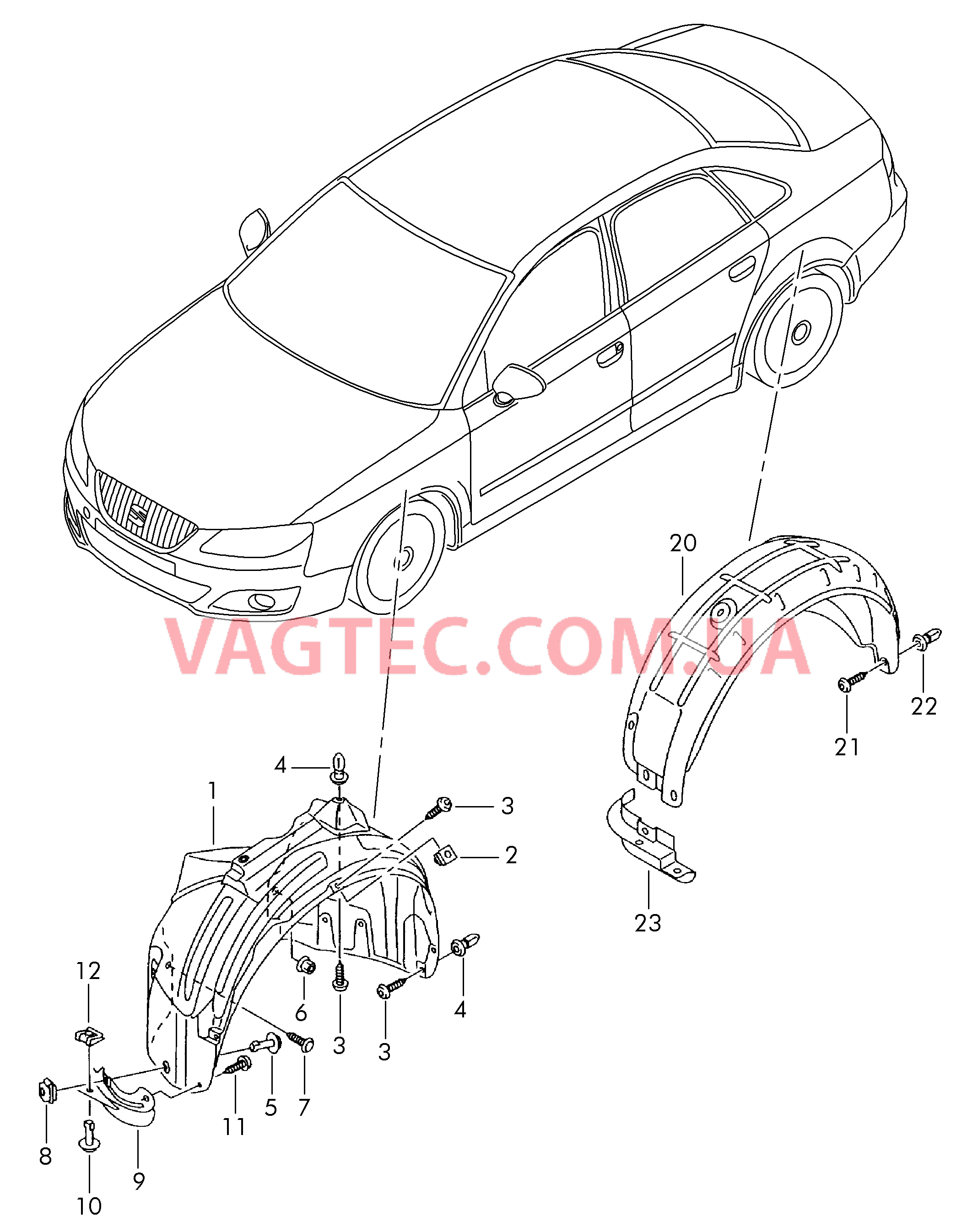 Локер колесной арки  для SEAT Exeo 2014