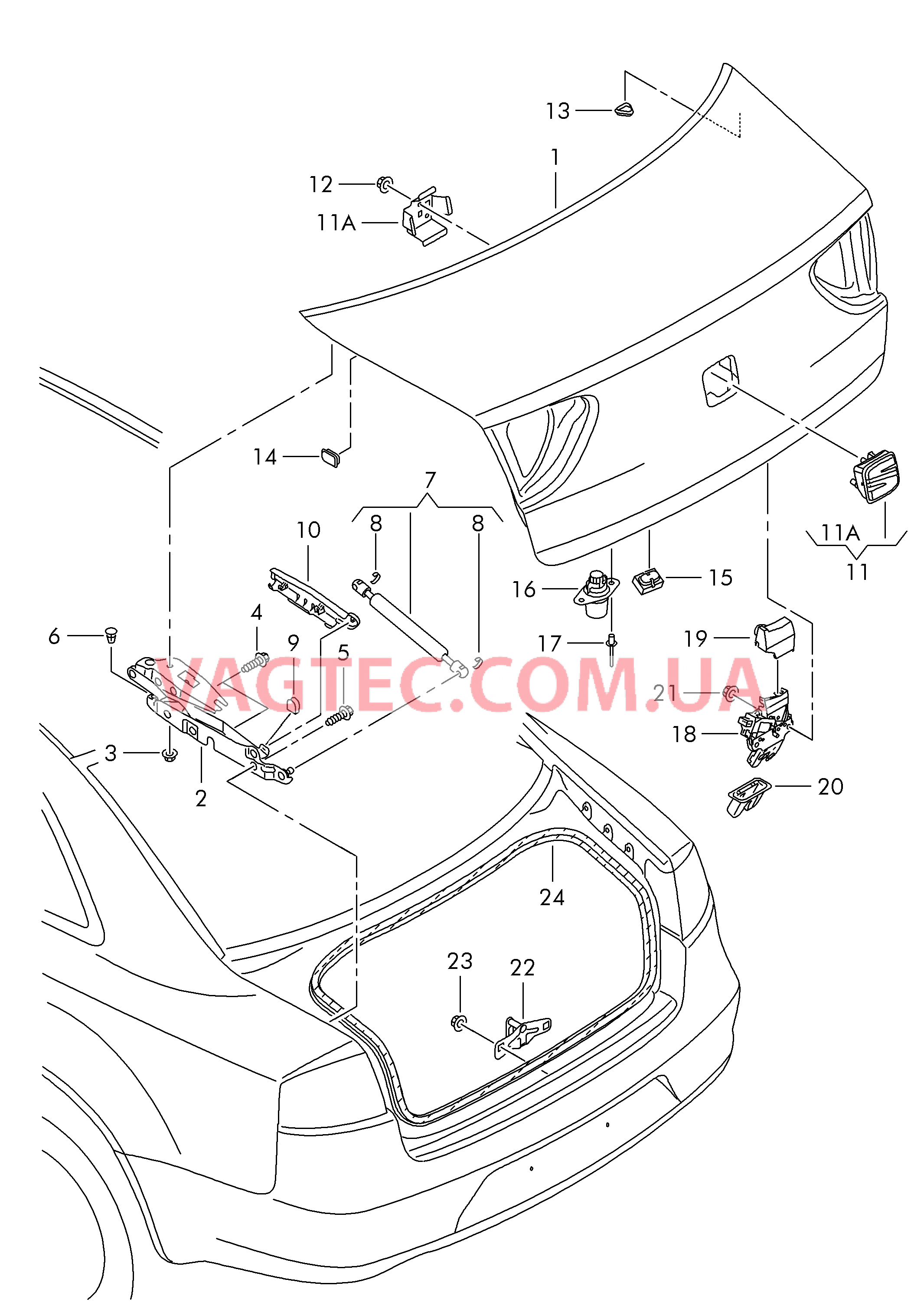 Крышка багажного отсека  для SEAT Exeo 2014