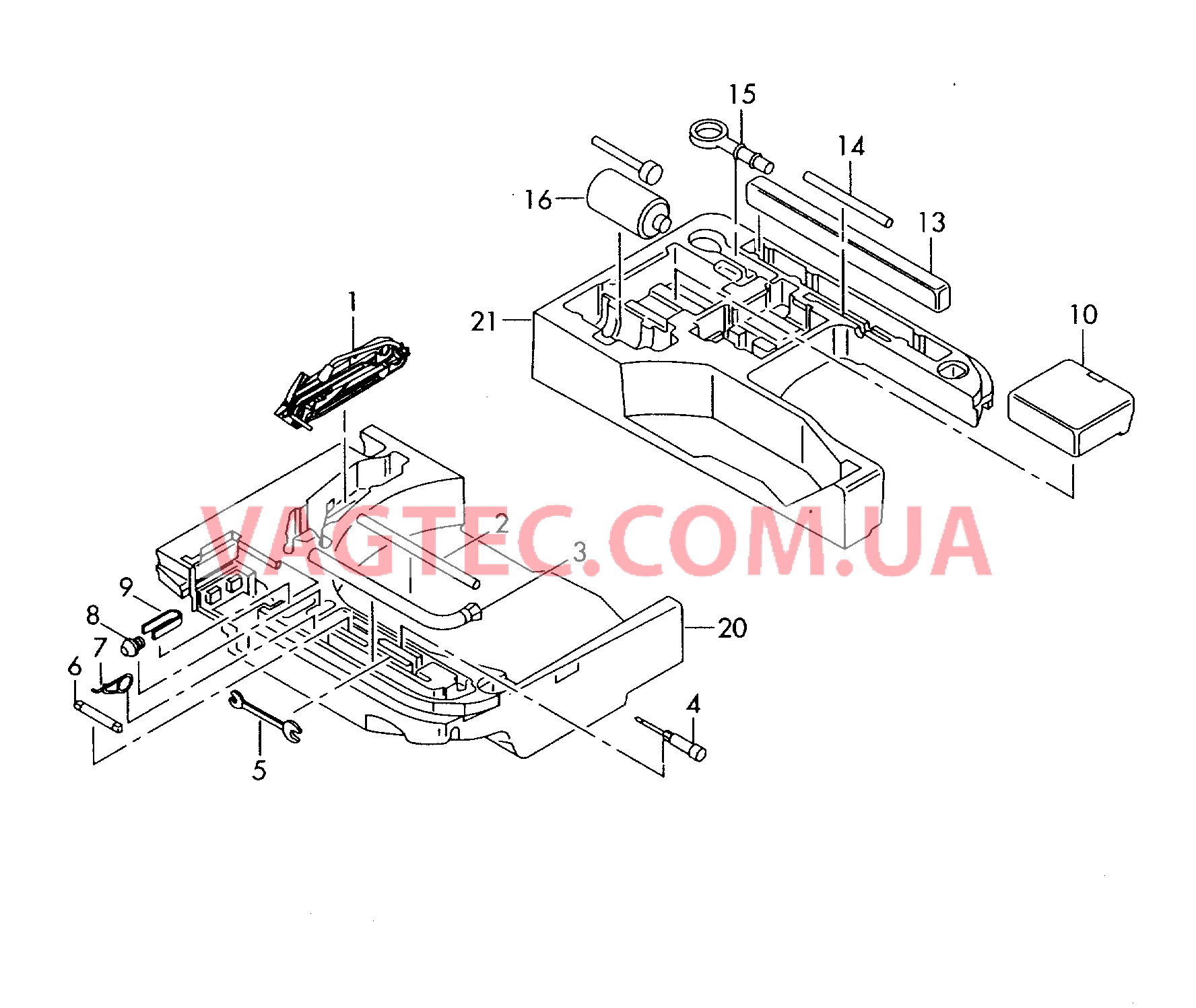 Домкрат автомобильный Инструменты Ремонтный комплект с компресс.  для AUDI TT 2014