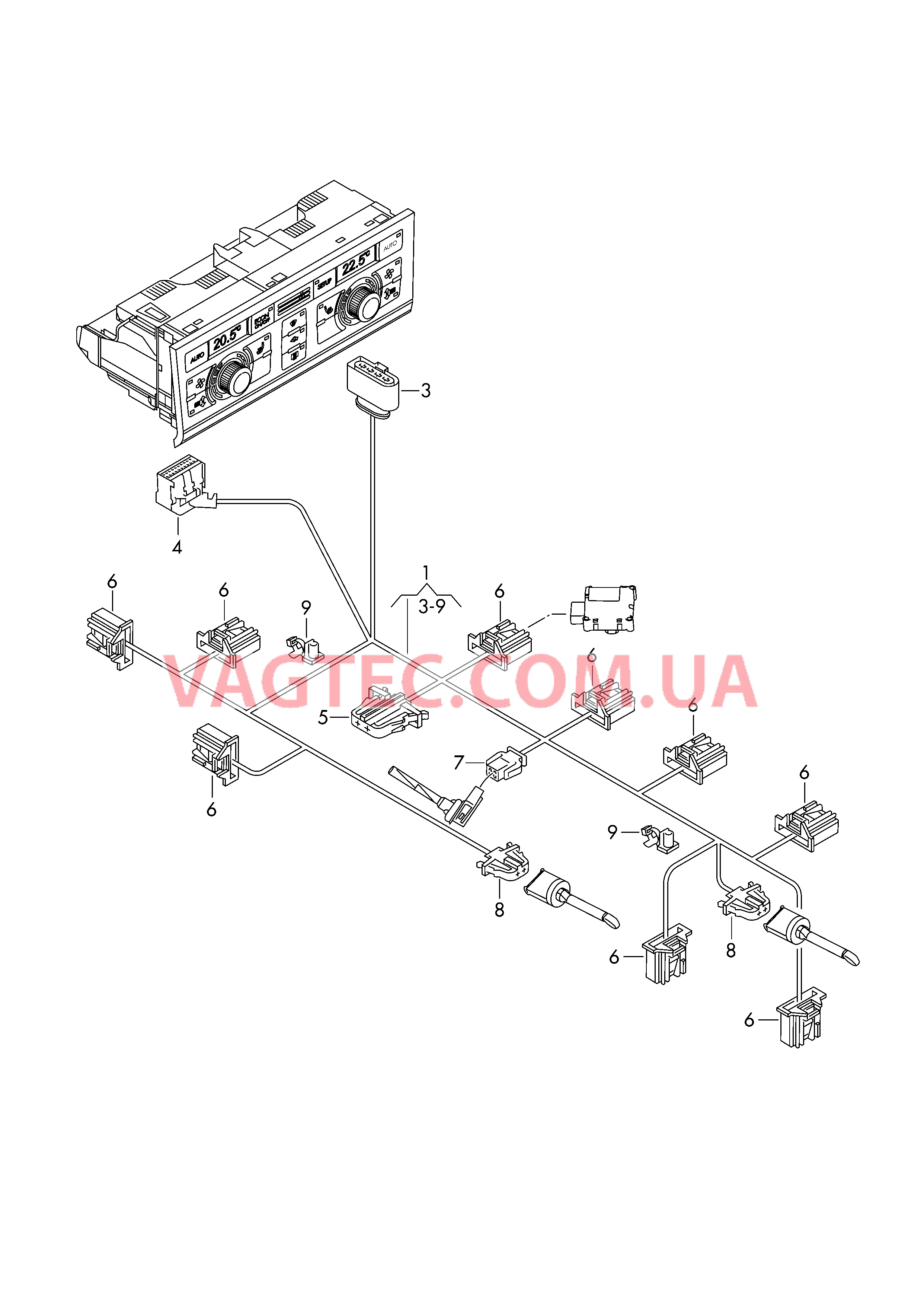 Жгут проводов климат.установк. с электронным управлением  для AUDI A6AR 2009