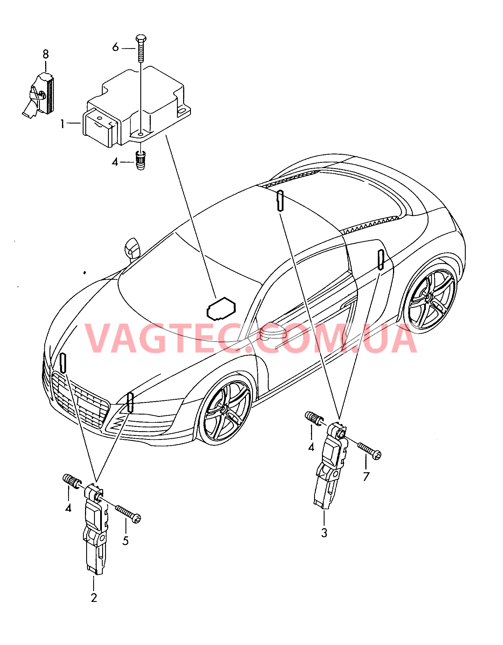 Электродетали для подуш.безоп.  для AUDI R8 2008