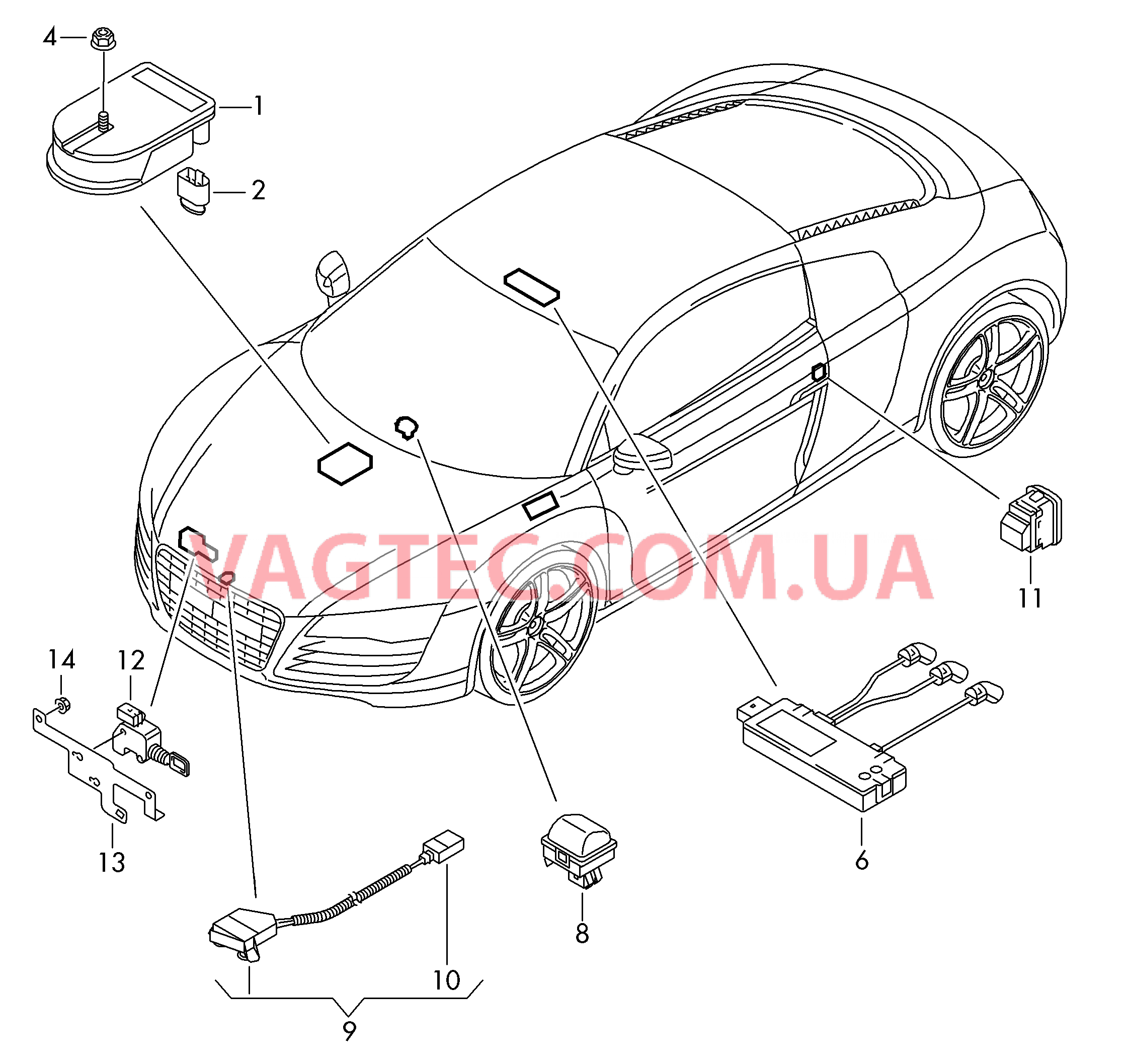 Противоугонная система  для AUDI R8 2015