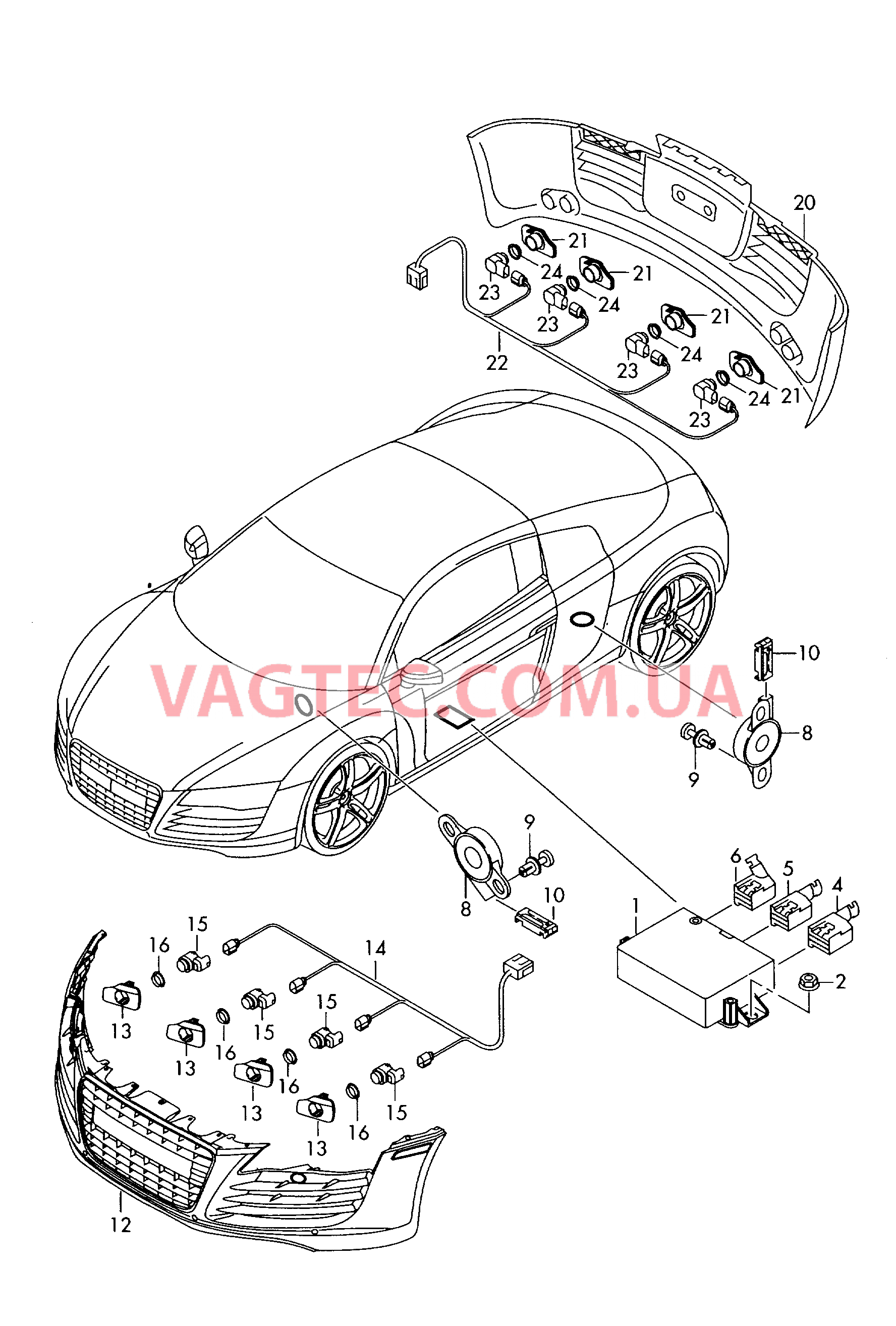 Парковочный ассистент  для AUDI R8 2007