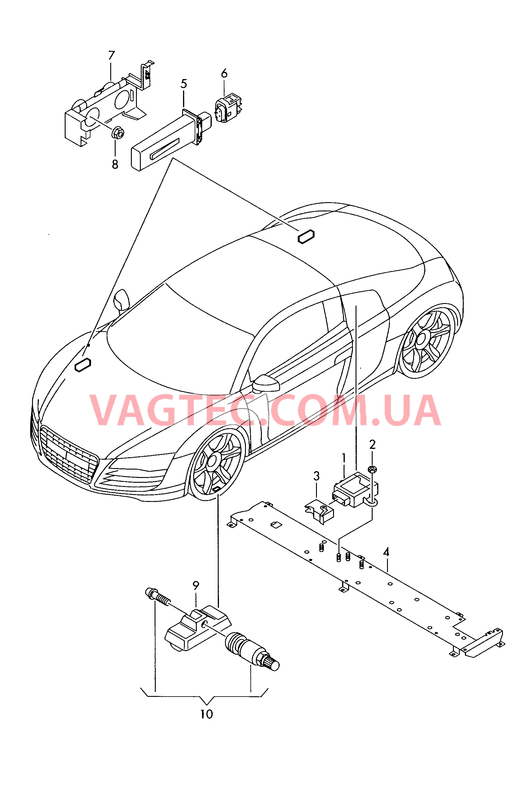 Cист. контр.давл.возд. в шинах  для AUDI R8 2010