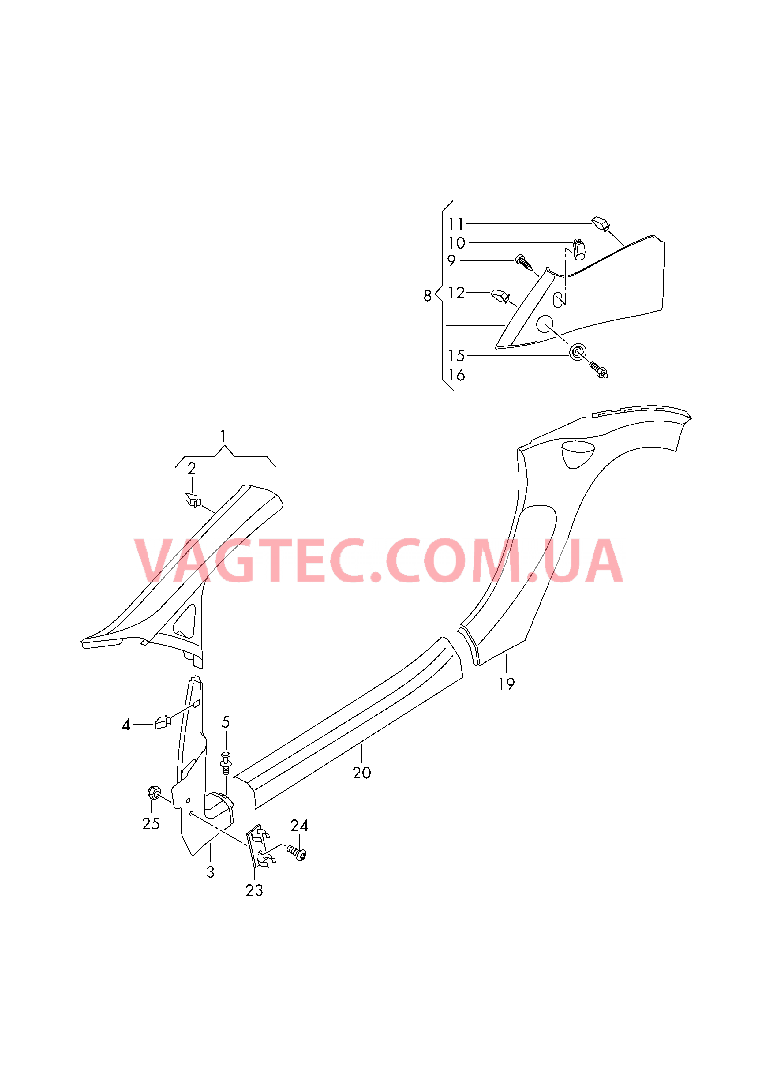 Облицовка стойки  для AUDI R8 2007