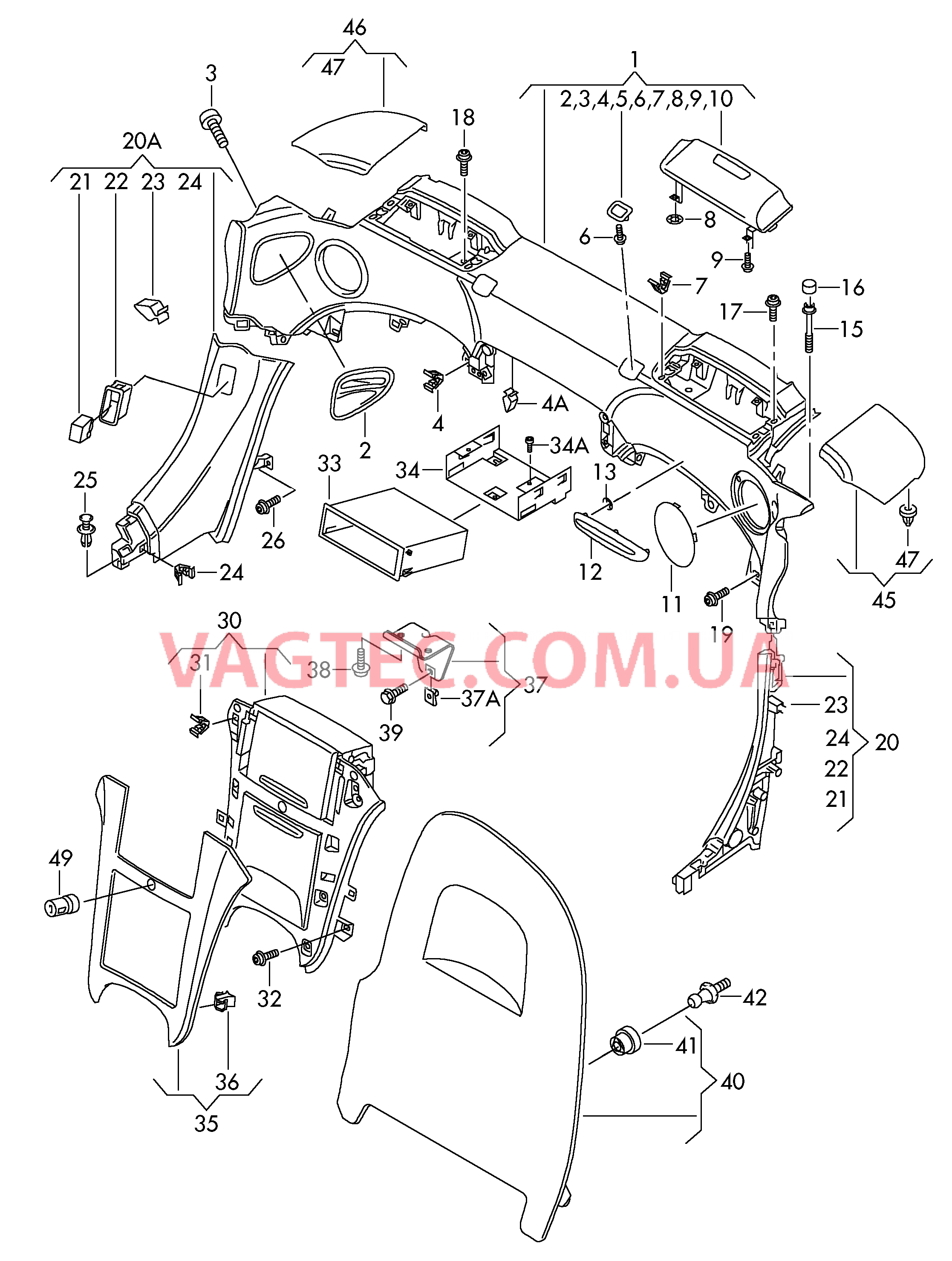 Облицовка задней стенки Боковая обивка  для AUDI R8 2007